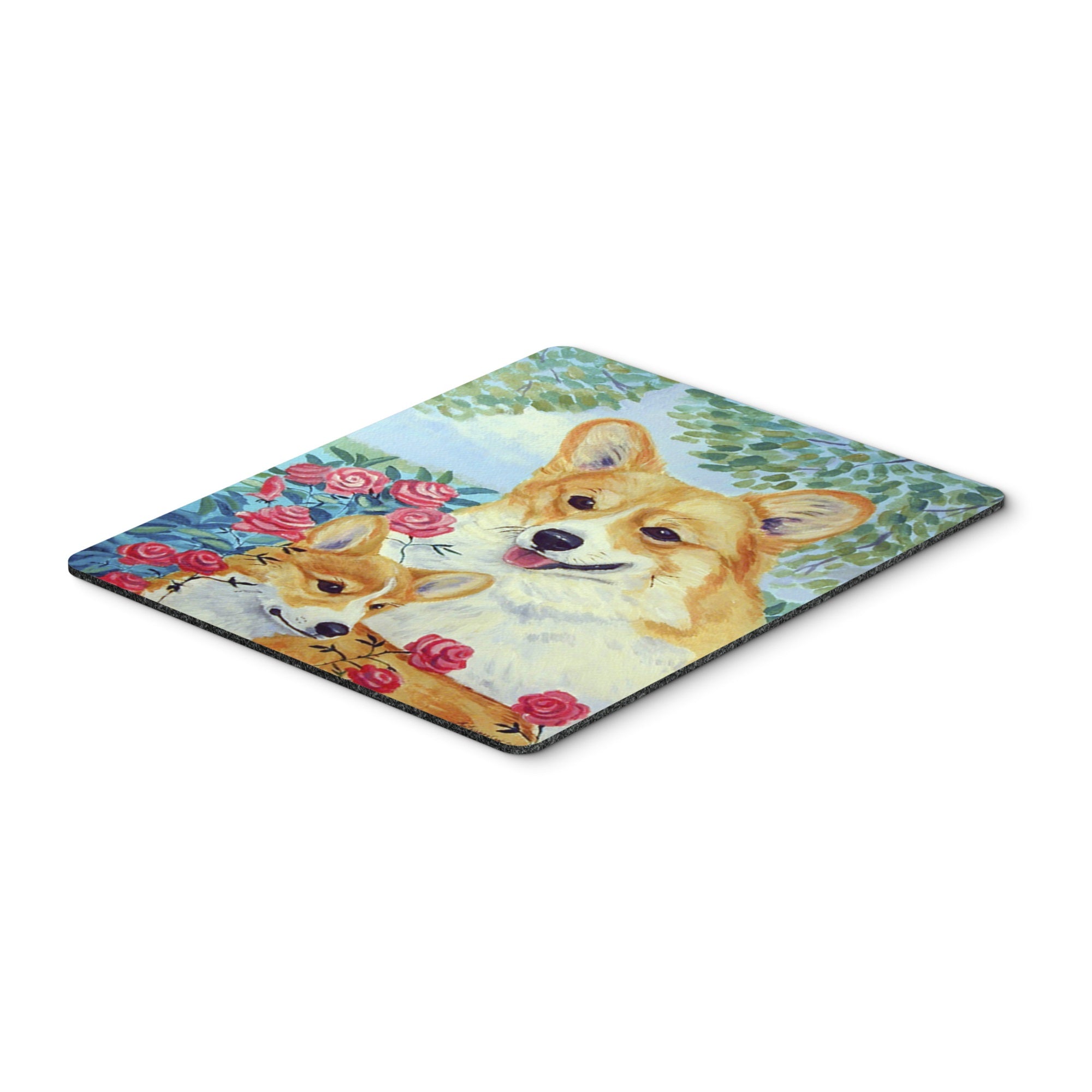 Corgi Momma Loves Roses Mouse Pad, Hot Pad Or Trivet