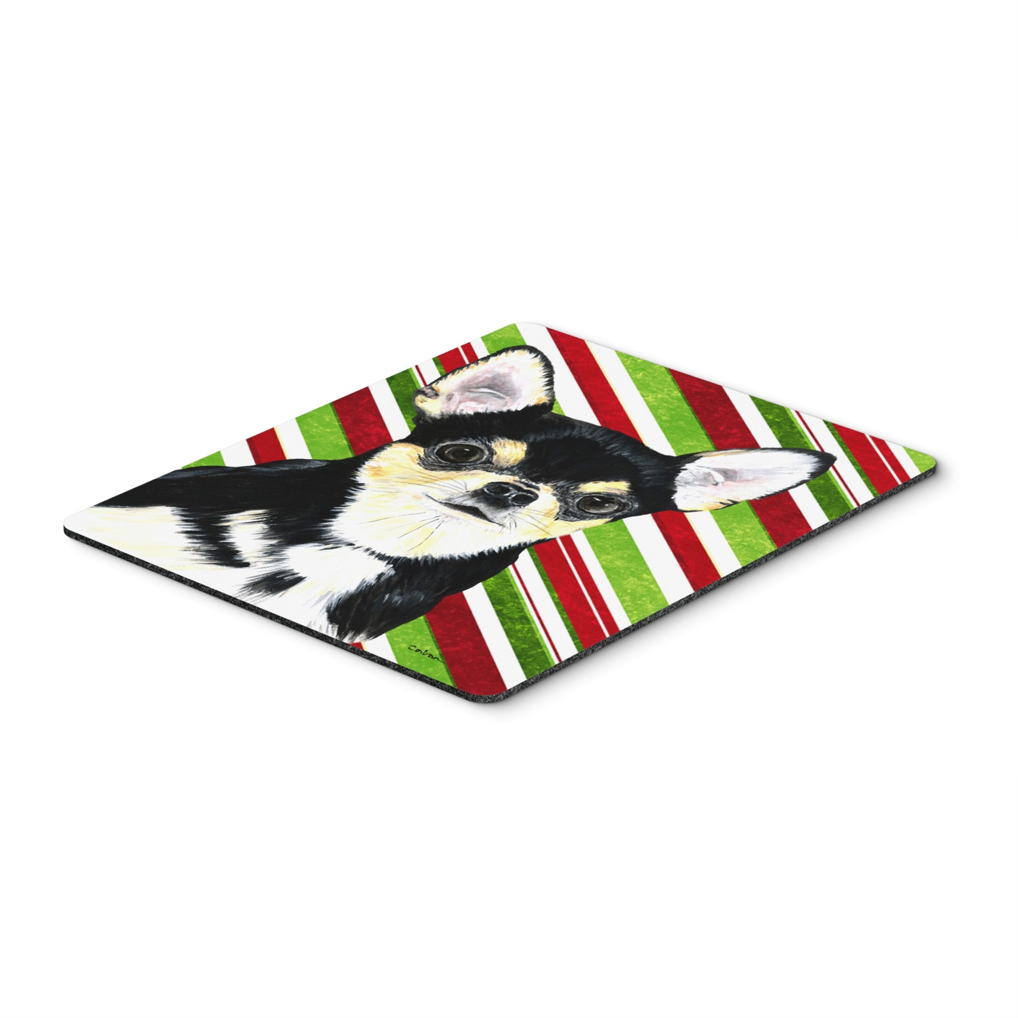 Chihuahua Candy Cane Holiday Christmas Mouse Pad, Hot Pad Or Trivet