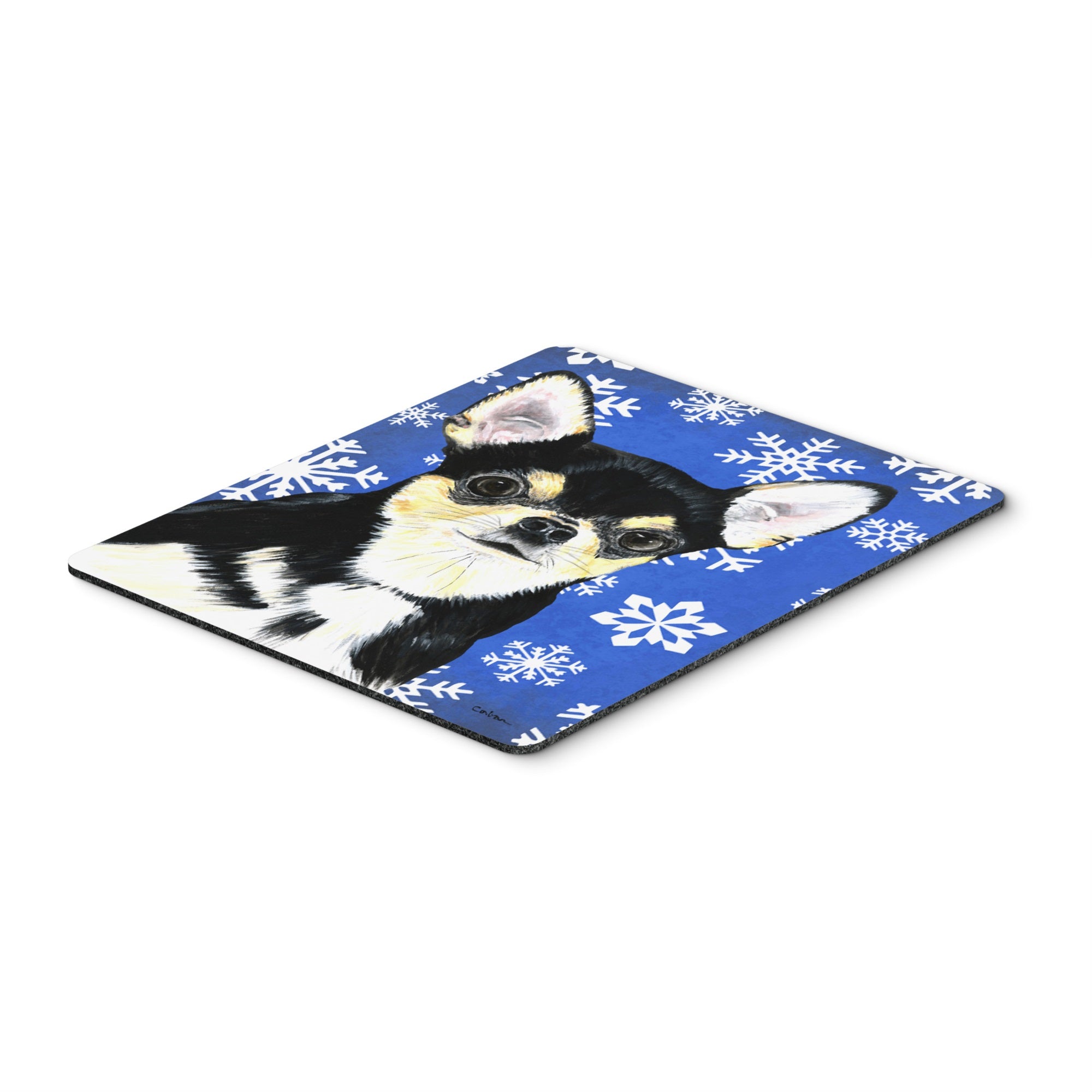 Chihuahua Winter Snowflakes Holiday Mouse Pad, Hot Pad Or Trivet