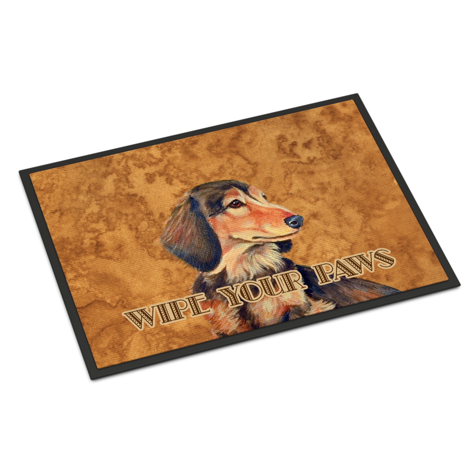 Longhair Chocolate Dachshund Wipe Your Paws Indoor Or Outdoor Mat 24X36