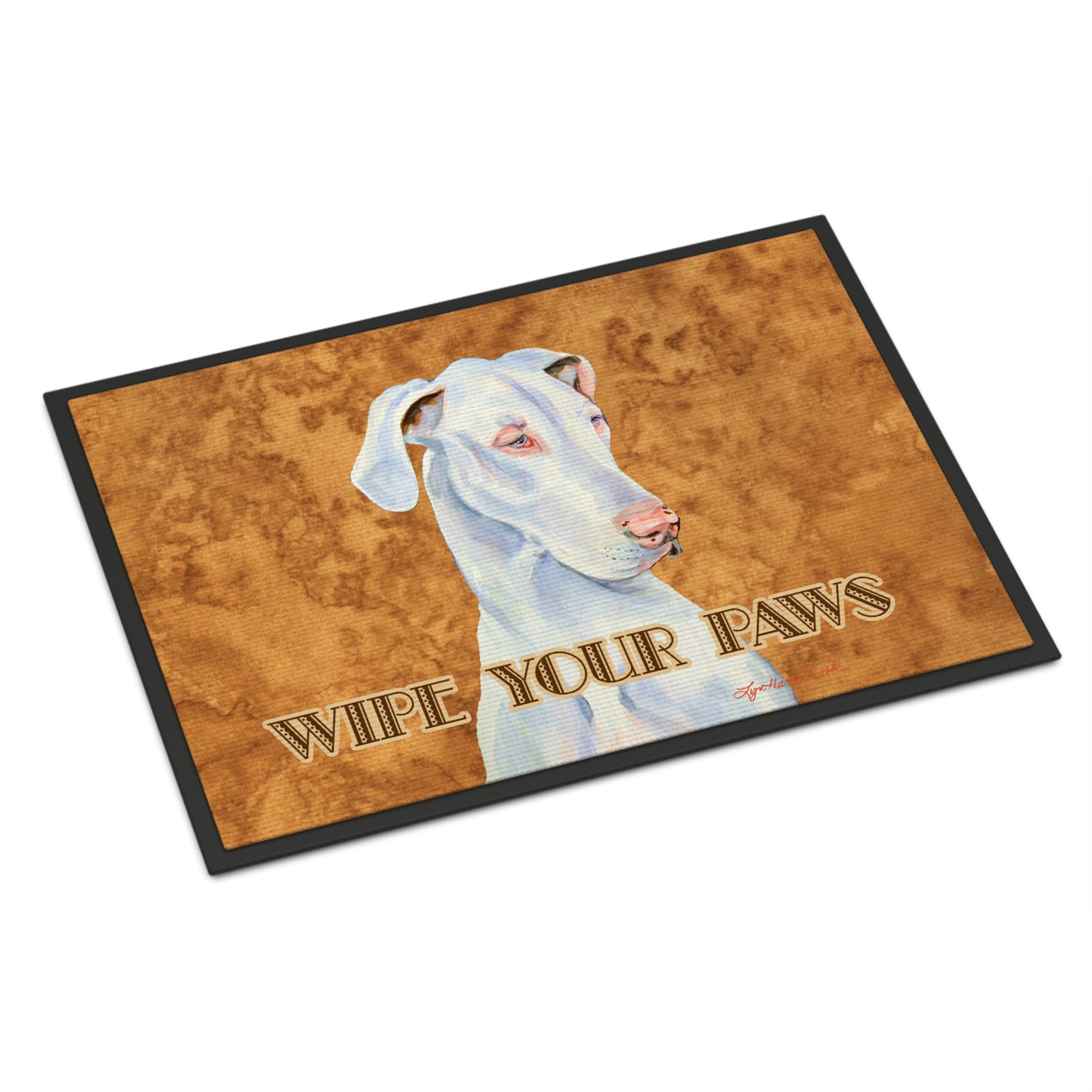 White Great Dane Wipe Your Paws Indoor Or Outdoor Mat 18X27