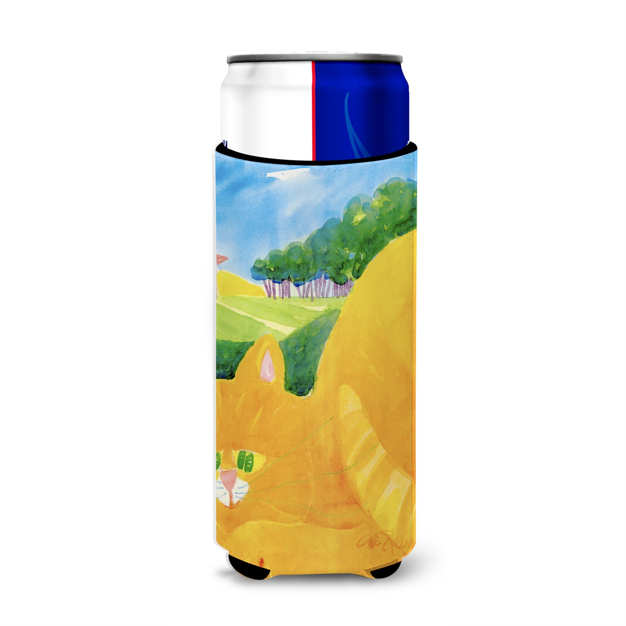 Big Orange Tabby Cat On The Golf Course Ultra Hugger For Slim Cans