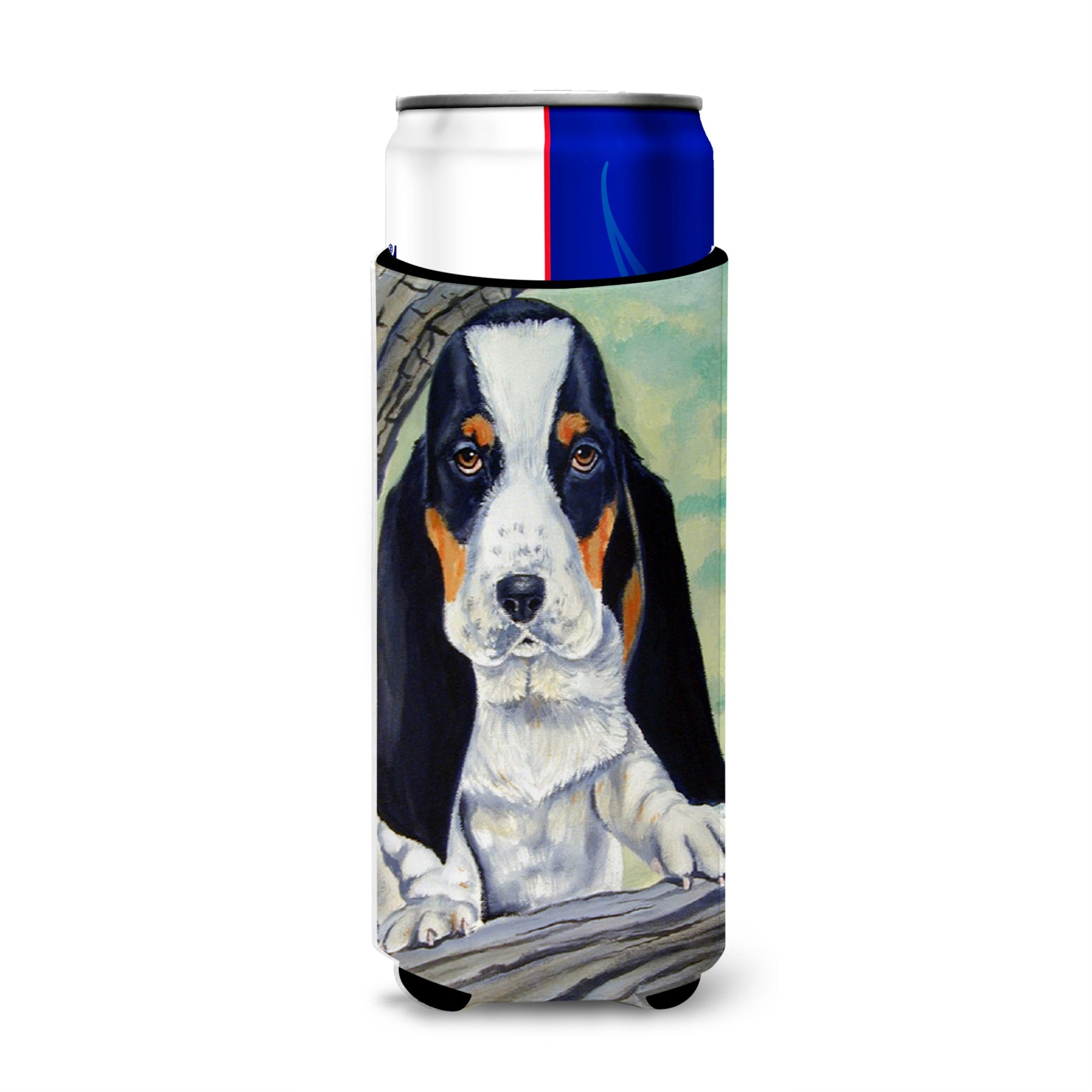 Basset Hound On The Branch Ultra Hugger For Slim Cans