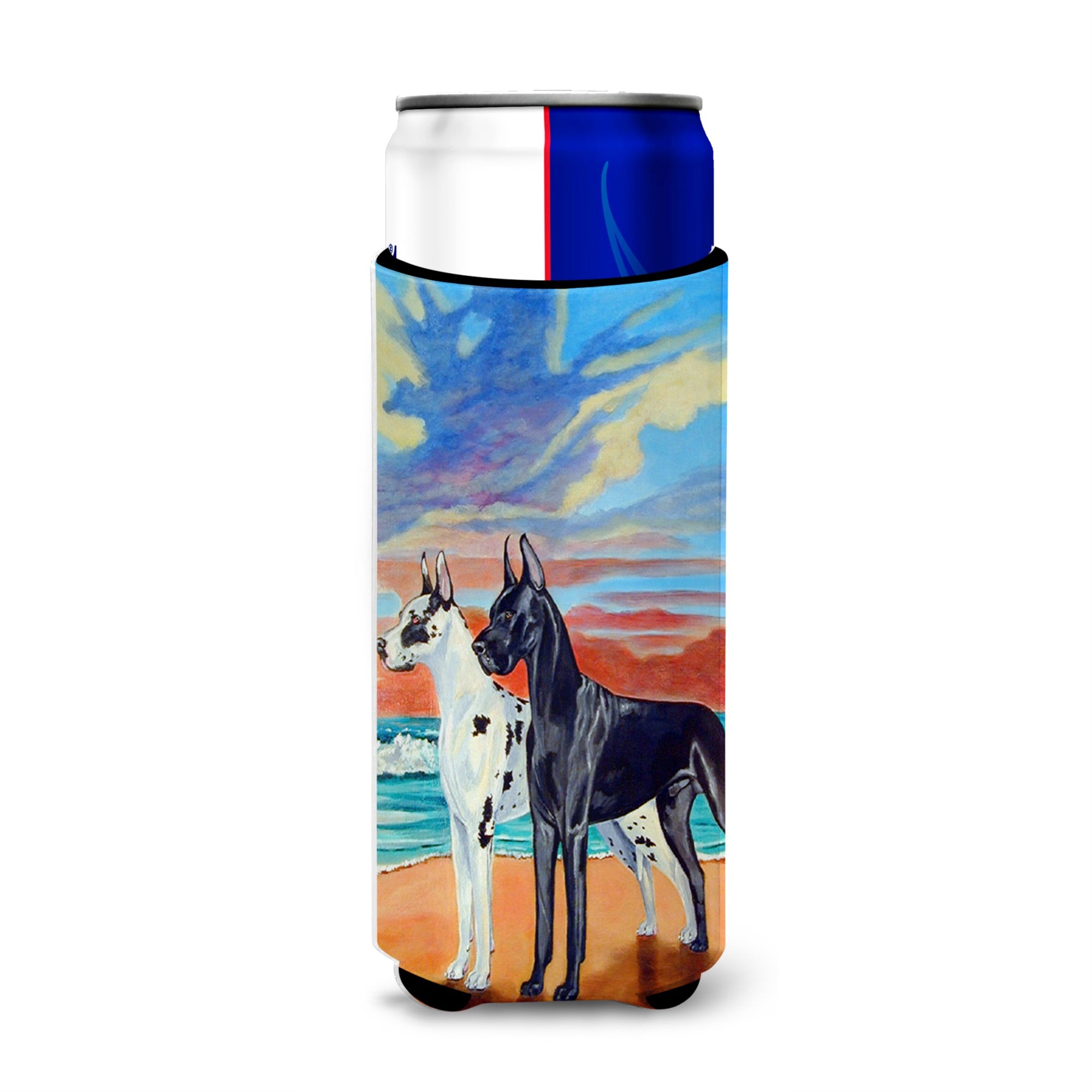 At Sunset Great Dane Harlequin And Black Ultra Hugger For Slim Cans