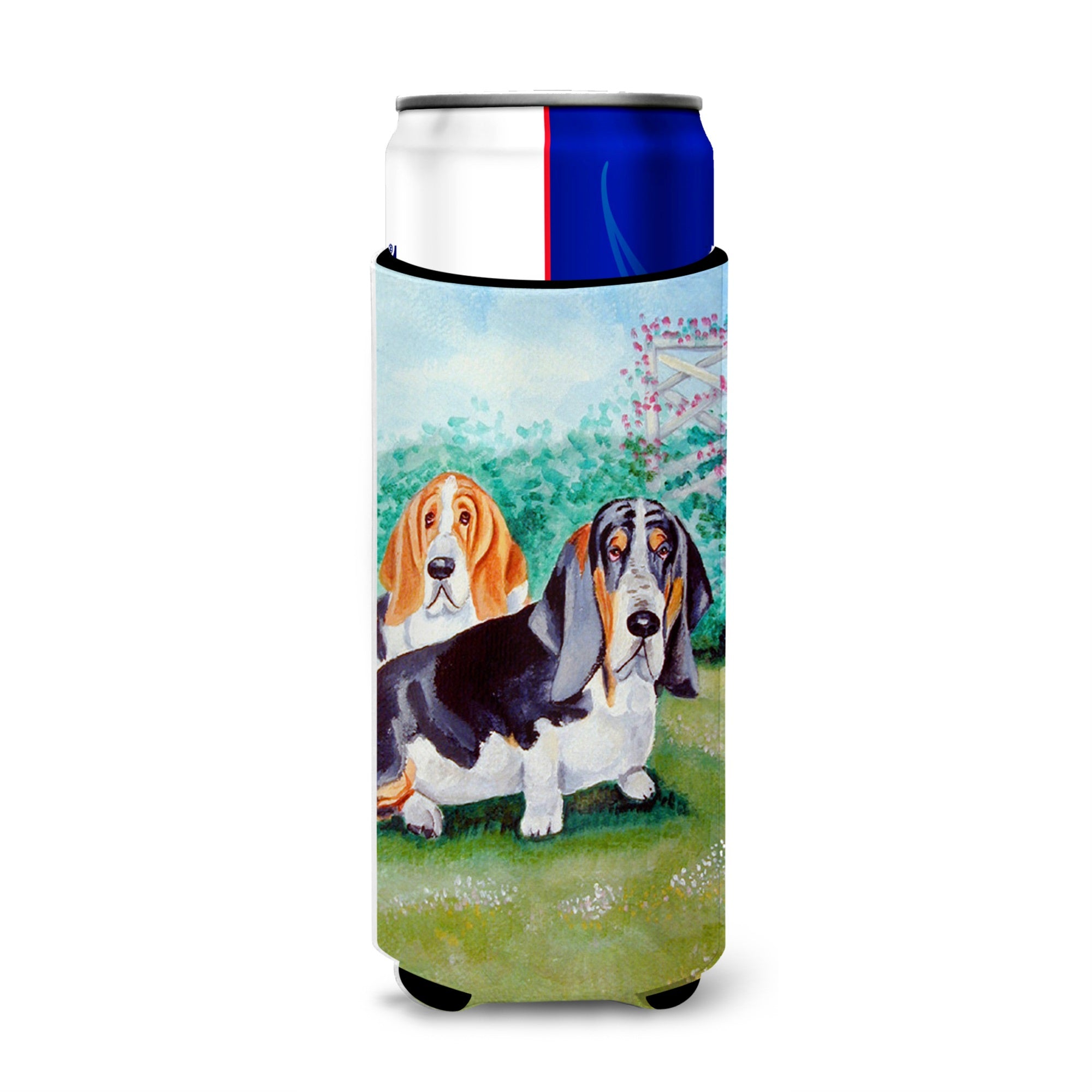 Basset Hound Double Trouble Ultra Hugger For Slim Cans