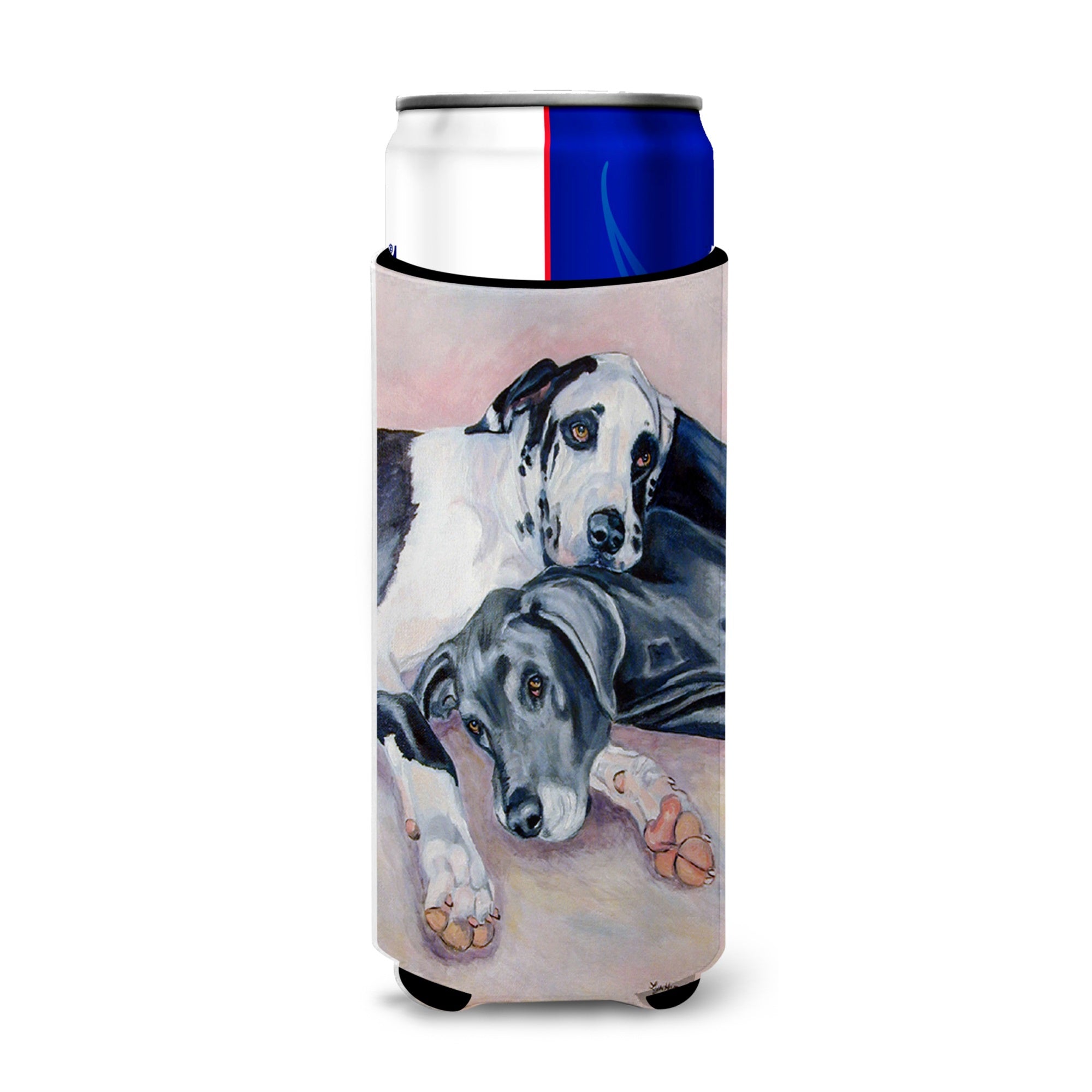 Black And Harlequin Great Dane Ultra Hugger For Slim Cans