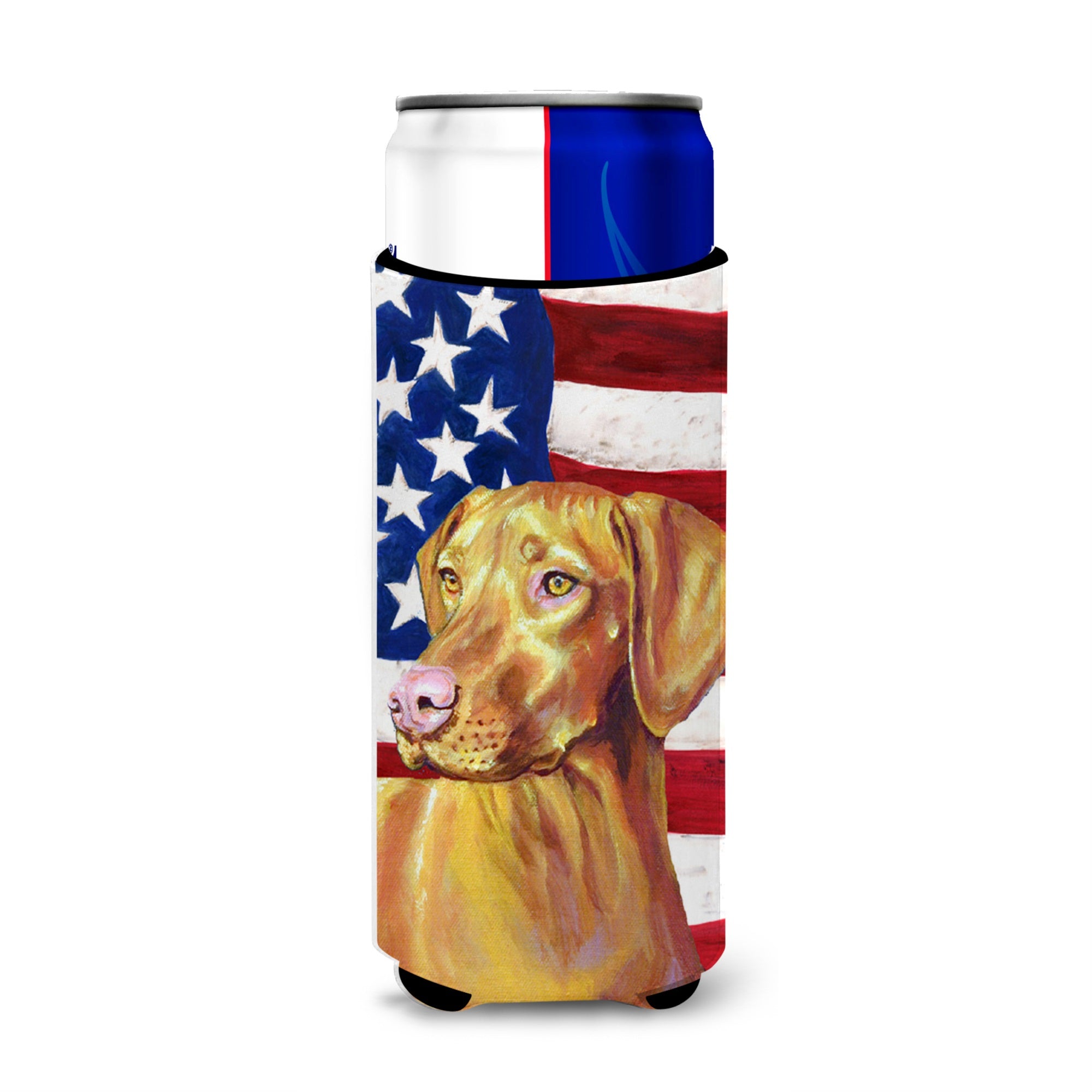 Usa American Flag With Vizsla Ultra Hugger For Slim Cans