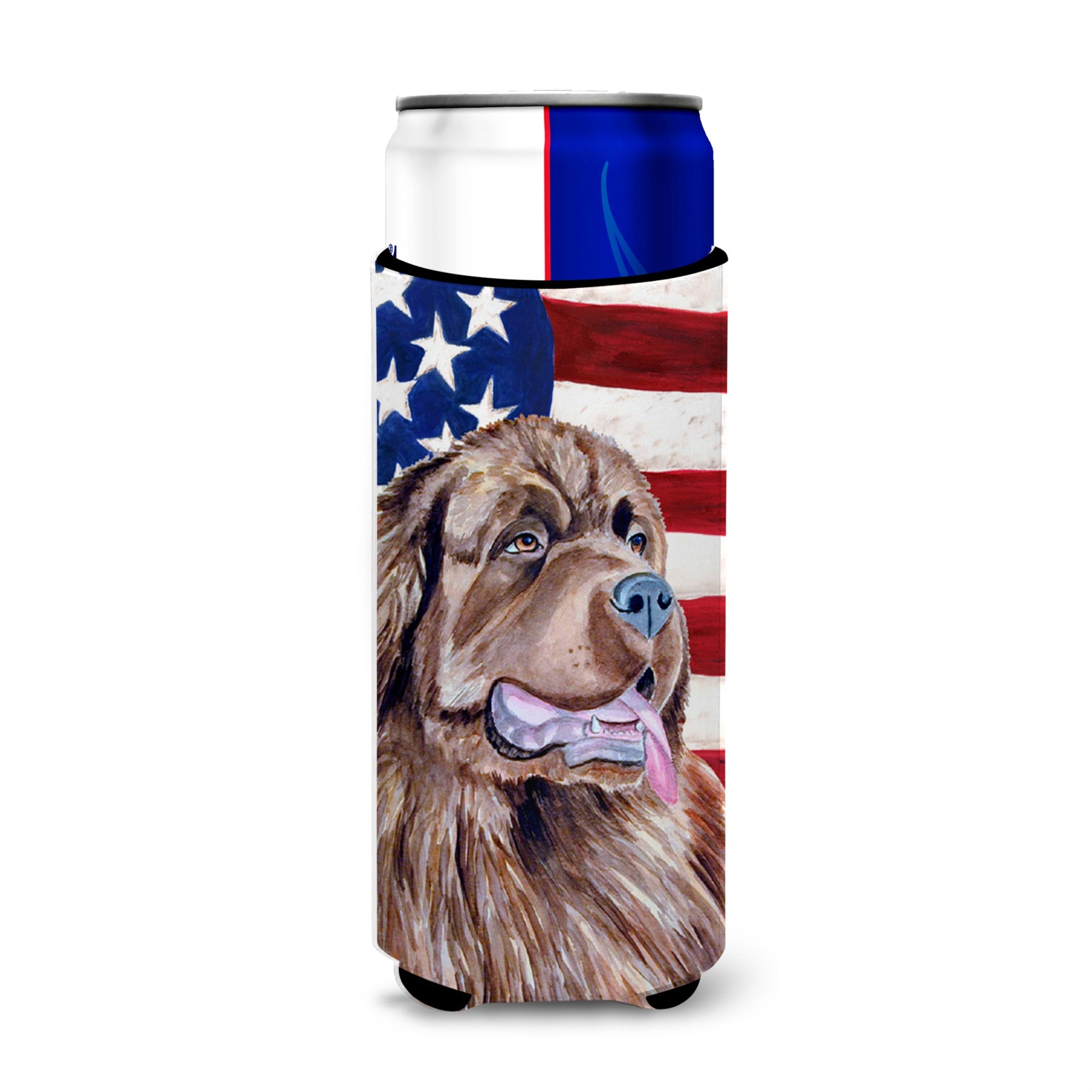 Usa American Flag With Newfoundland Ultra Hugger For Slim Cans