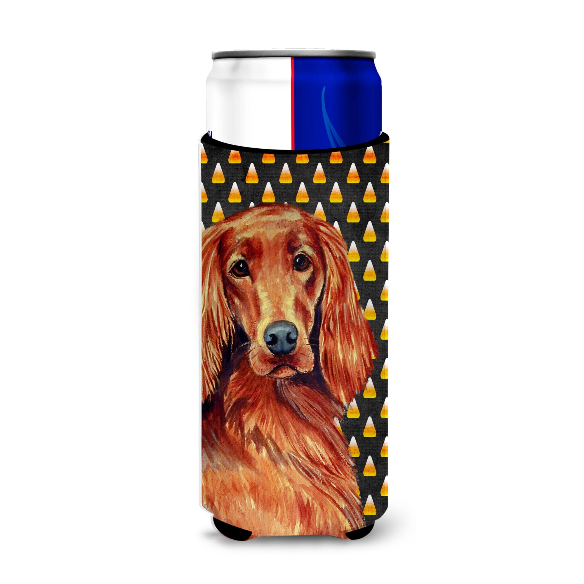 Irish Setter Candy Corn Halloween Portrait Ultra Hugger For Slim Cans