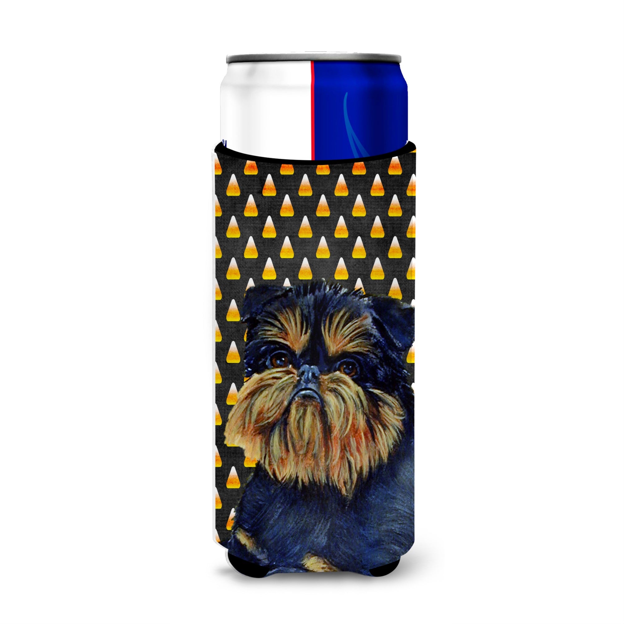 Brussels Griffon Candy Corn Halloween Portrait Ultra Hugger For Slim Cans
