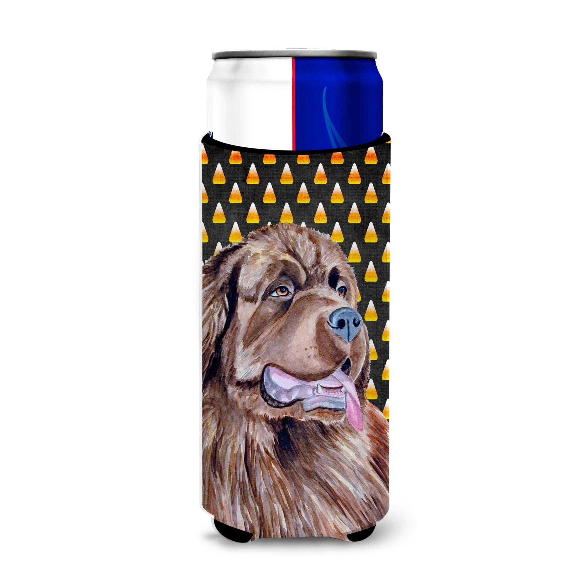 Newfoundland Candy Corn Halloween Portrait Ultra Hugger For Slim Cans