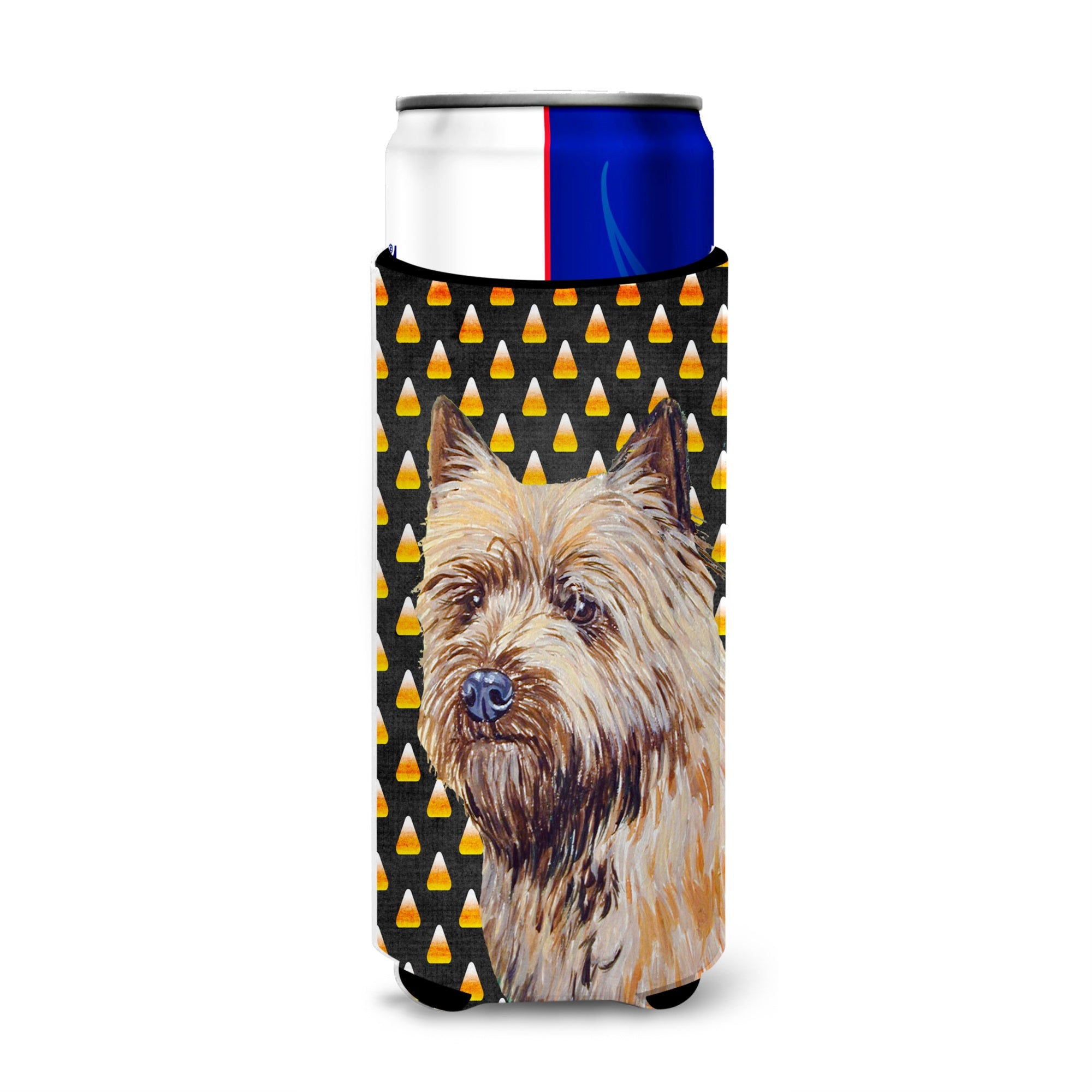 Cairn Terrier Candy Corn Halloween Portrait Ultra Hugger For Slim Cans