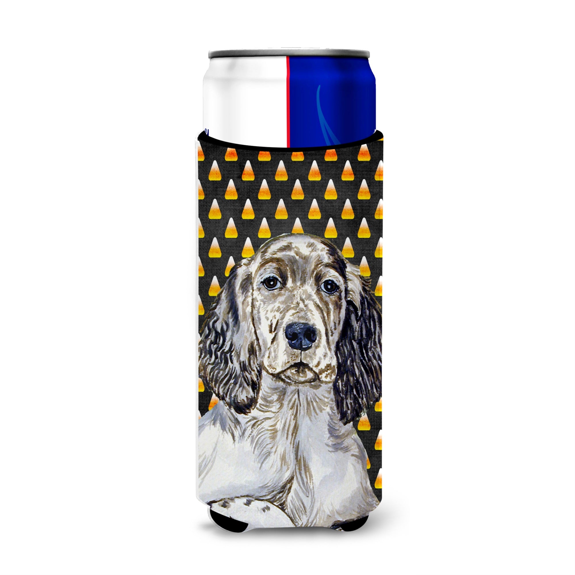 English Setter Candy Corn Halloween Portrait Ultra Hugger For Slim Cans