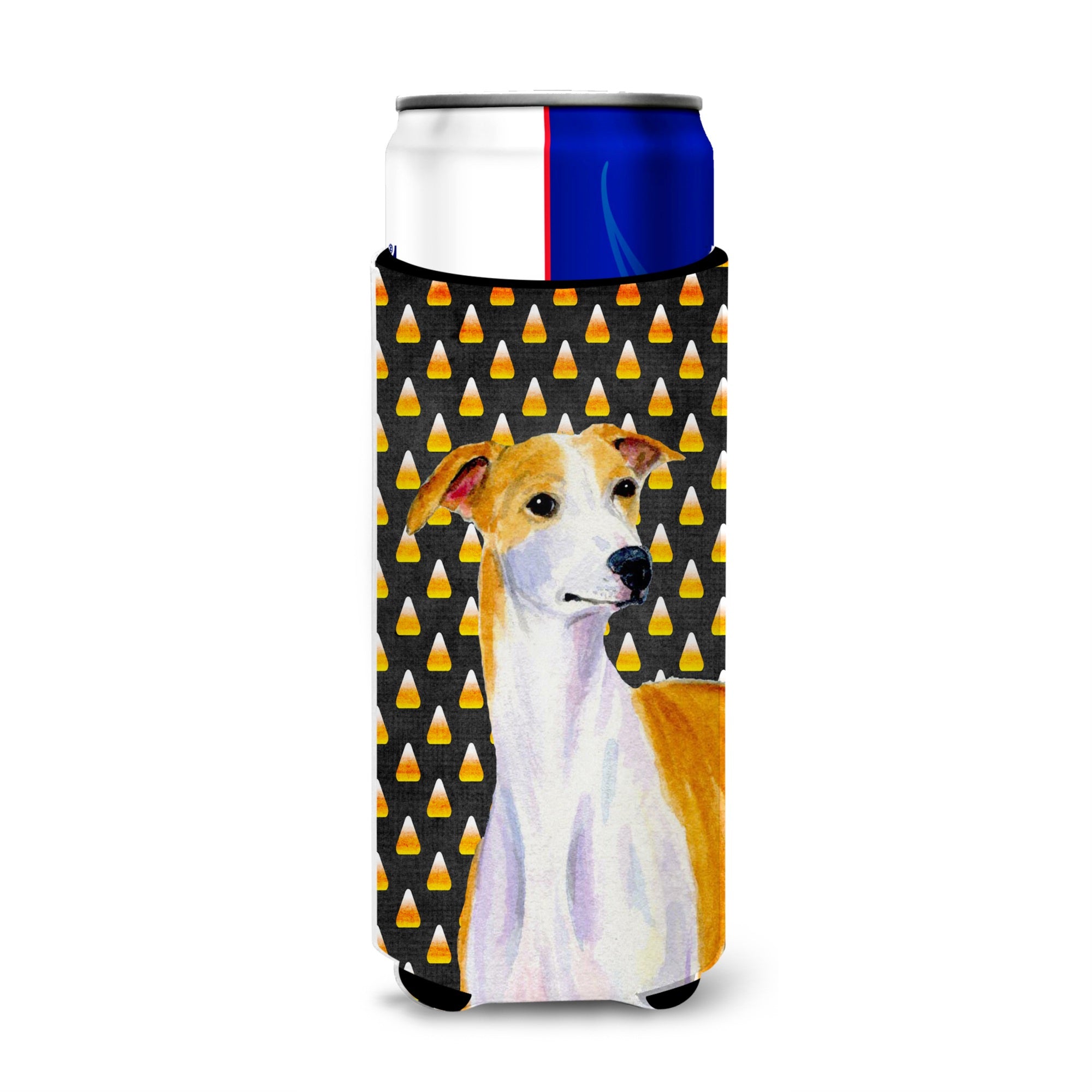 Whippet Candy Corn Halloween Portrait Ultra Hugger For Slim Cans