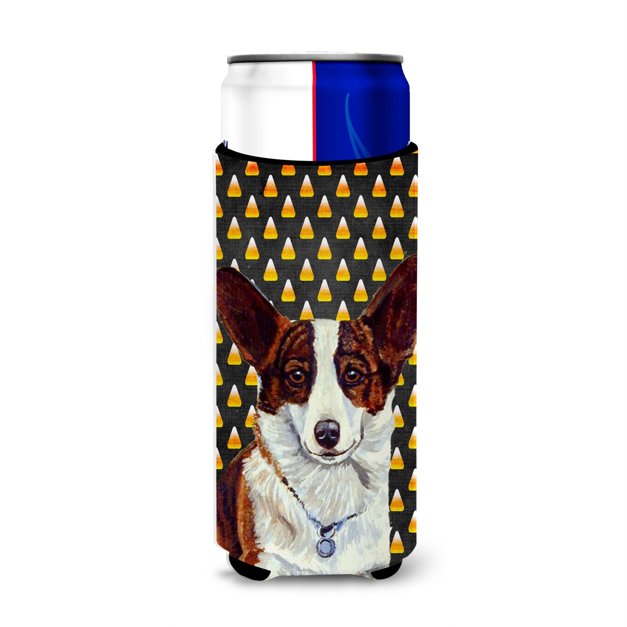 Corgi Candy Corn Halloween Portrait Ultra Hugger For Slim Cans