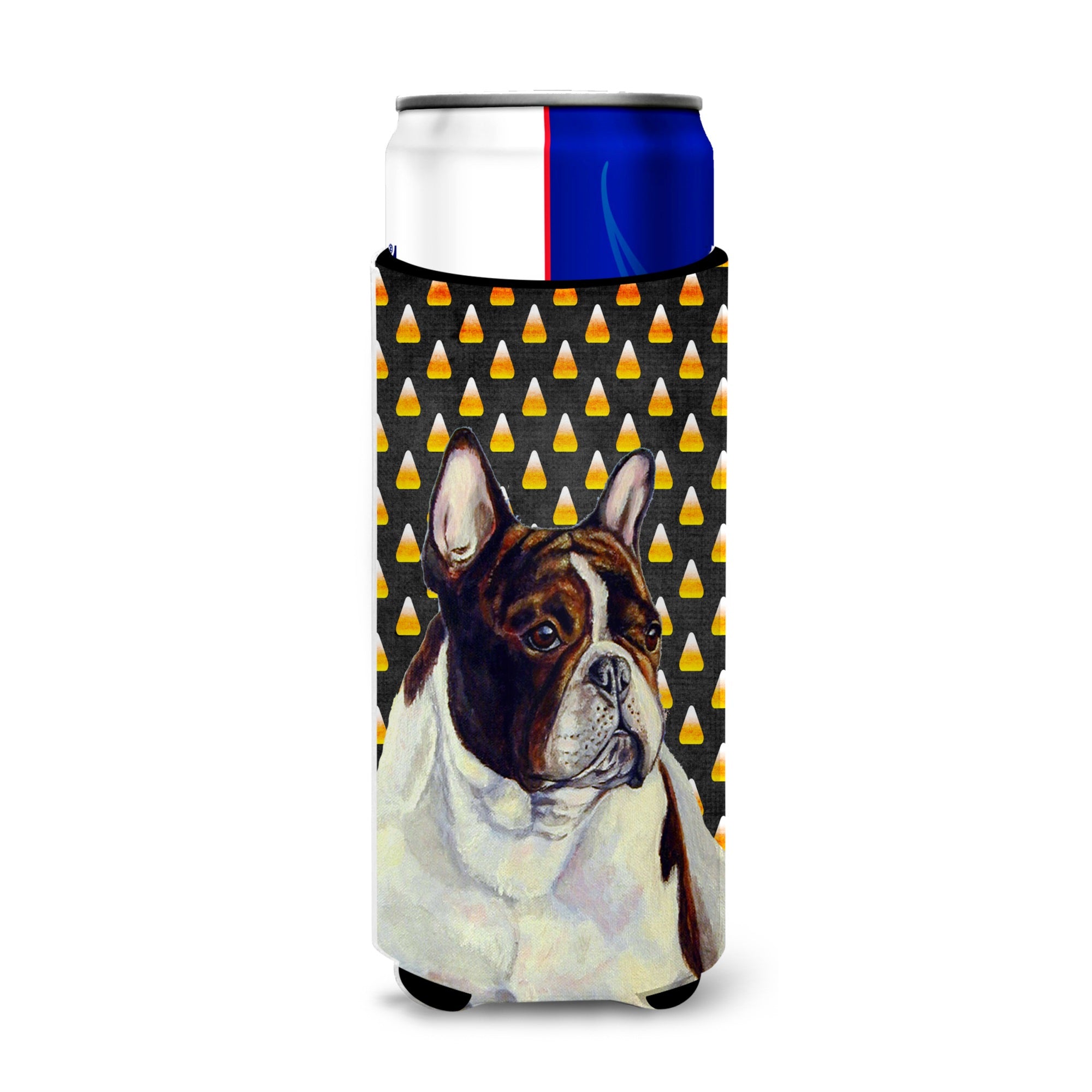 French Bulldog Candy Corn Halloween Portrait Ultra Hugger For Slim Cans