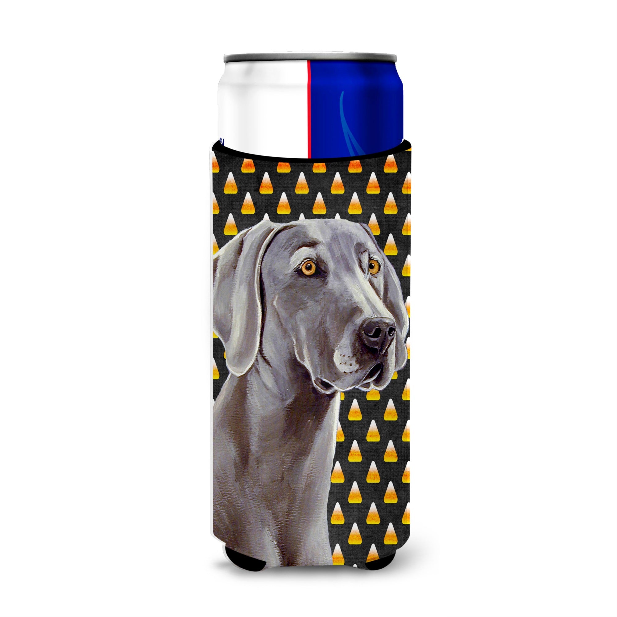Weimaraner Candy Corn Halloween Portrait Ultra Hugger For Slim Cans