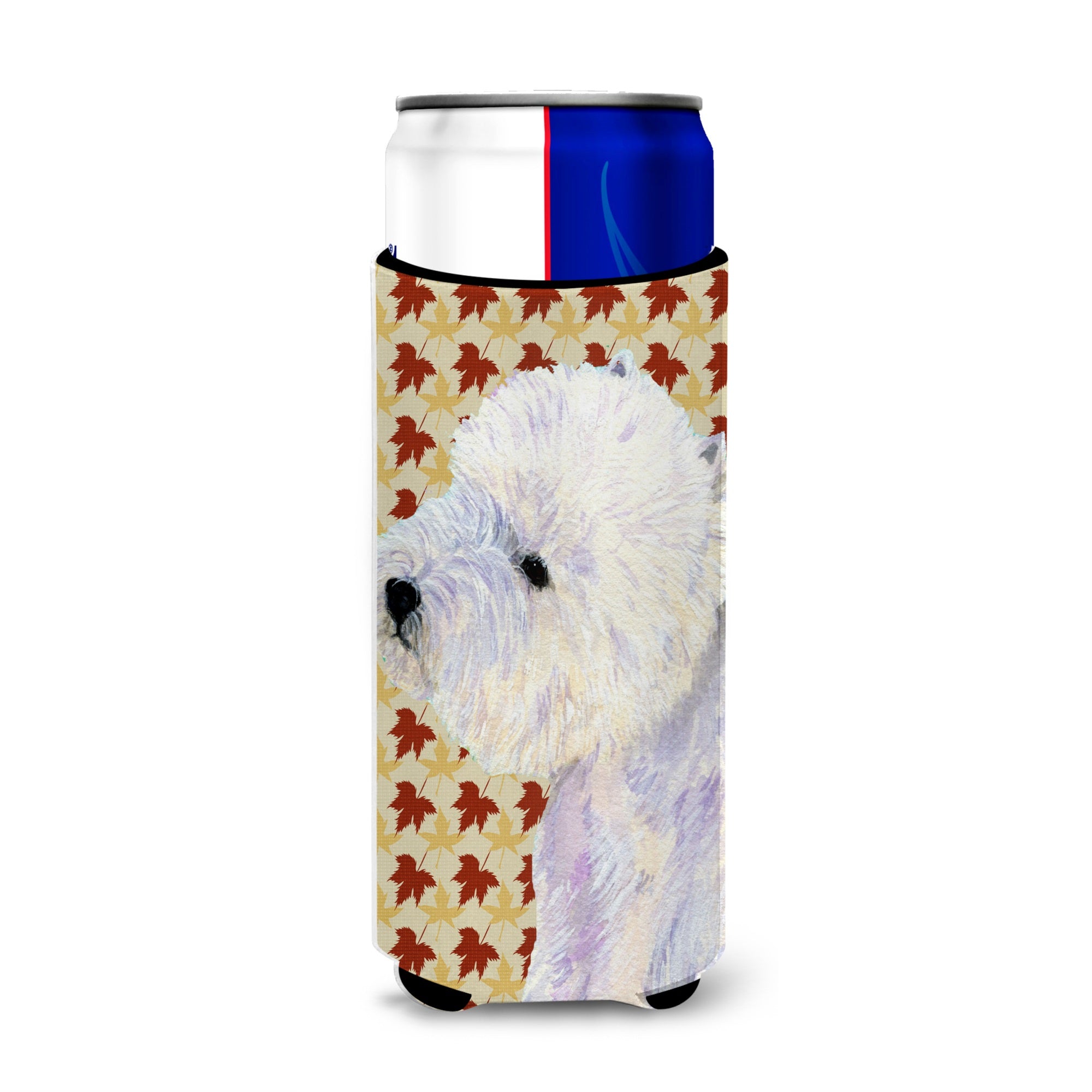 Westie Fall Leaves Portrait Ultra Hugger For Slim Cans