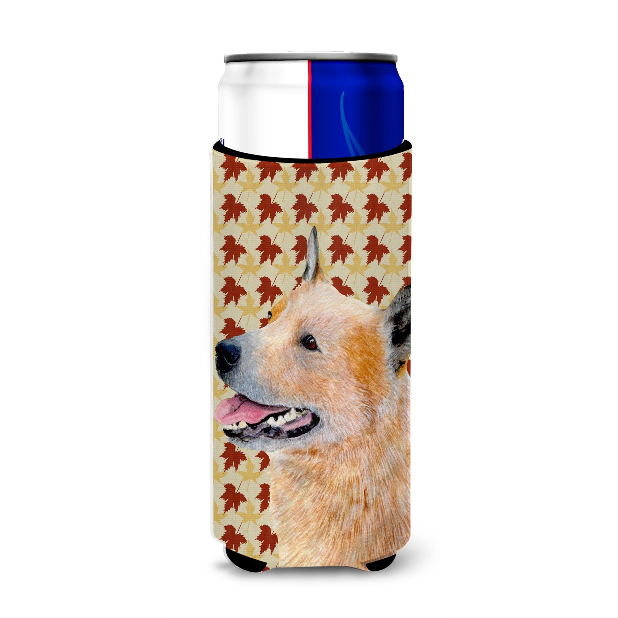 Australian Cattle Dog Fall Leaves Portrait Ultra Hugger For Slim Cans