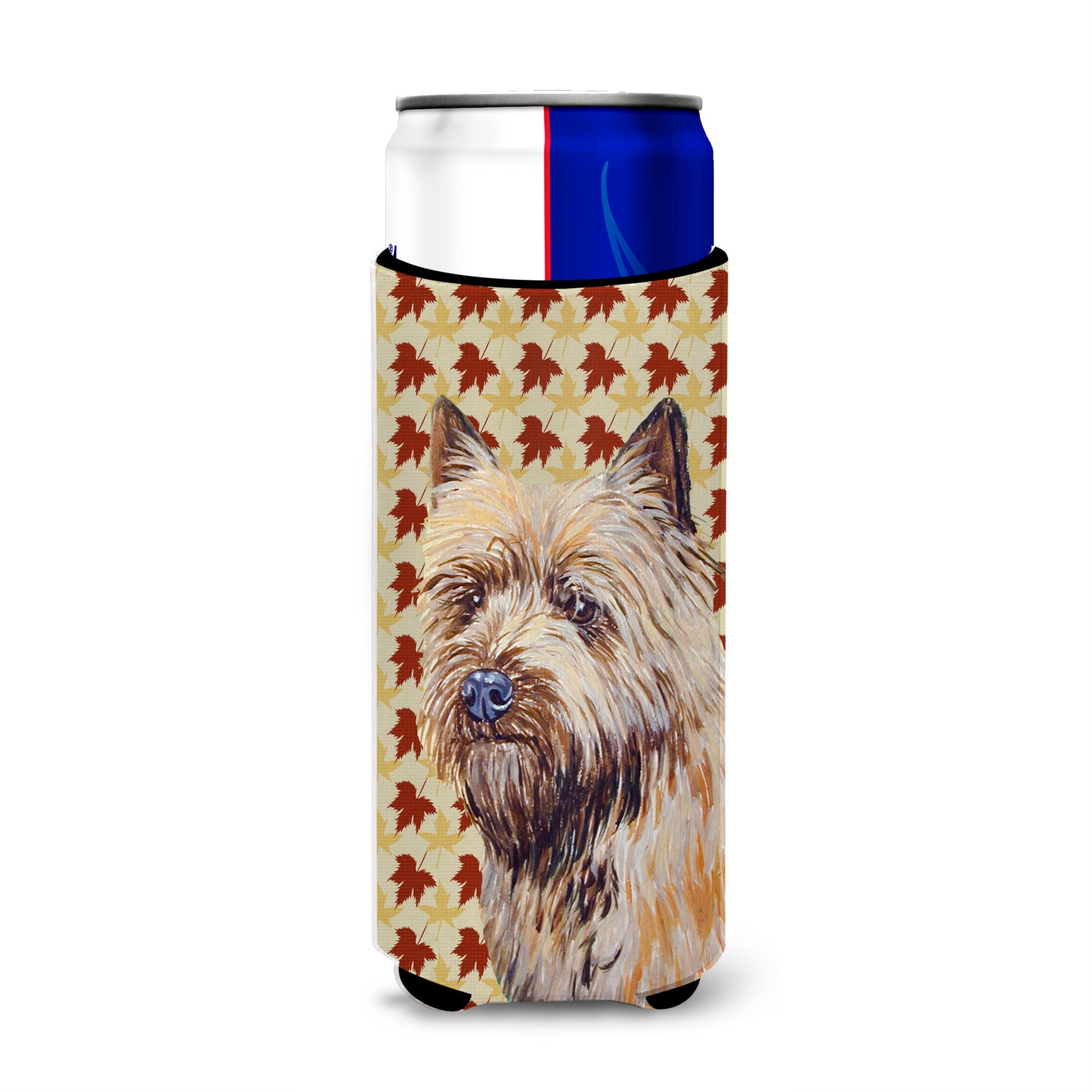 Cairn Terrier Fall Leaves Portrait Ultra Hugger For Slim Cans