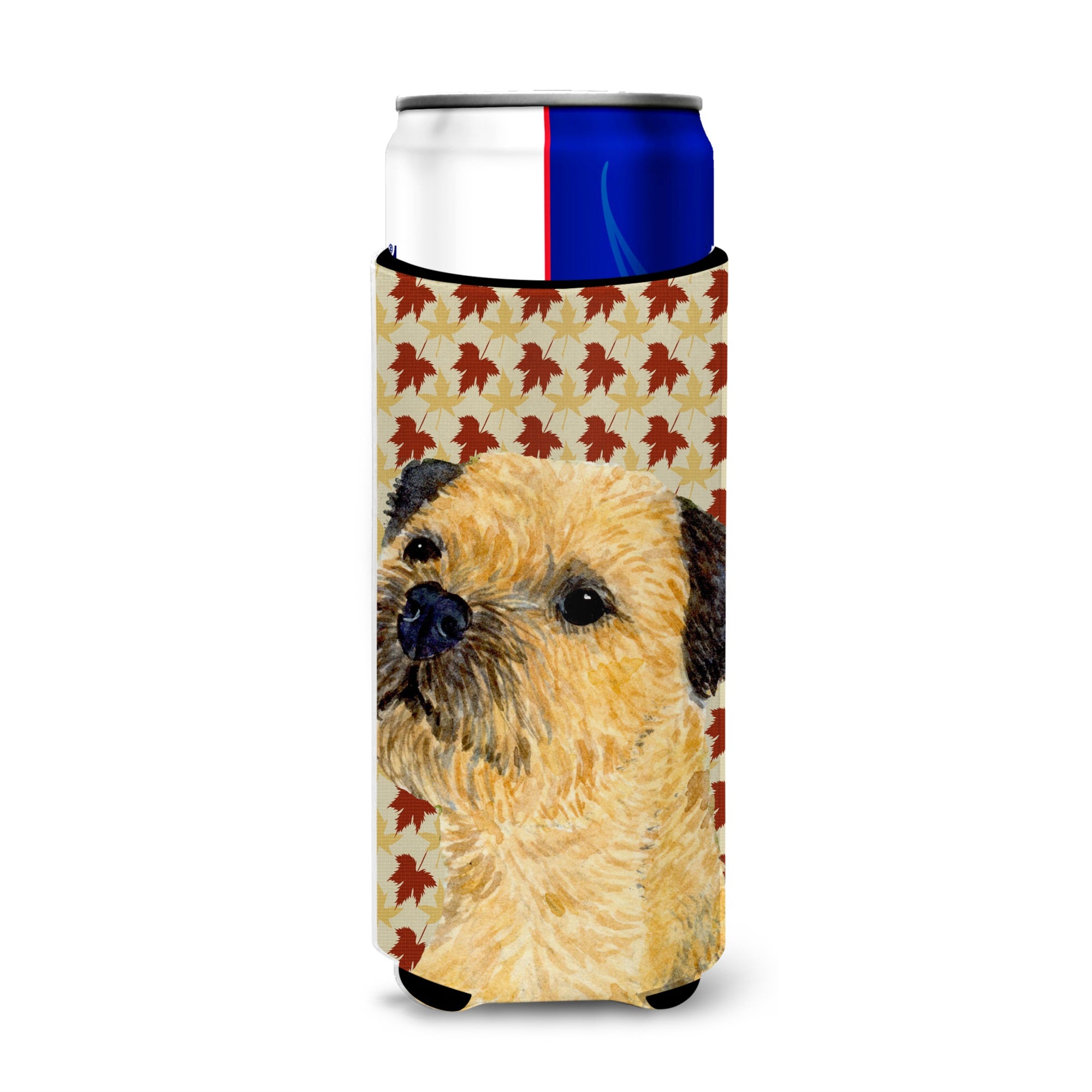 Border Terrier Fall Leaves Portrait Ultra Hugger For Slim Cans