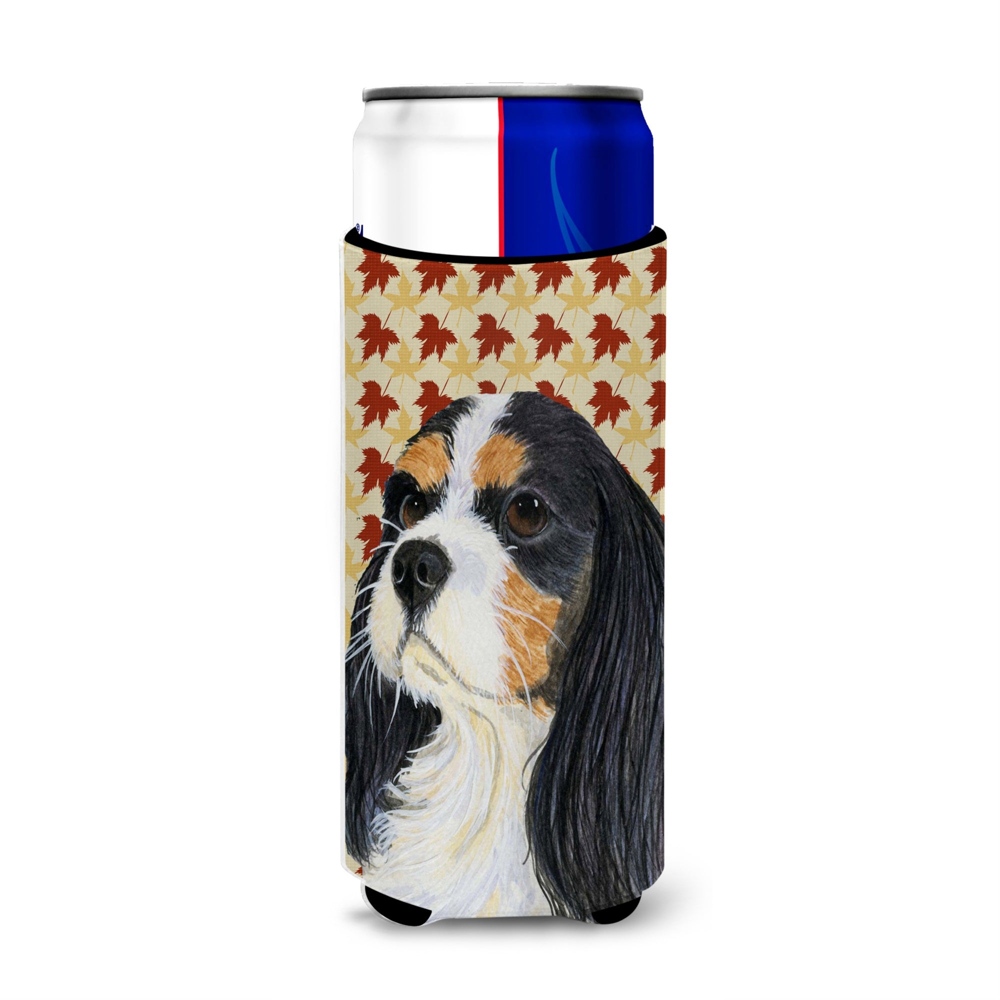 Cavalier Spaniel Fall Leaves Portrait Ultra Hugger For Slim Cans