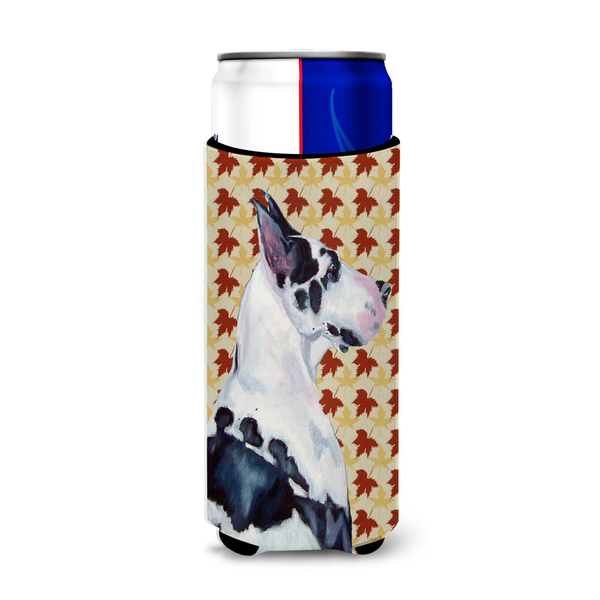 Great Dane Fall Leaves Portrait Ultra Hugger For Slim Cans