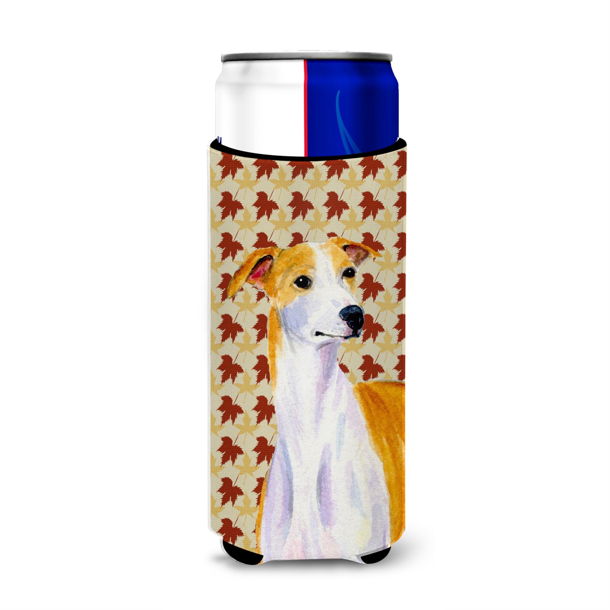 Whippet Fall Leaves Portrait Ultra Hugger For Slim Cans