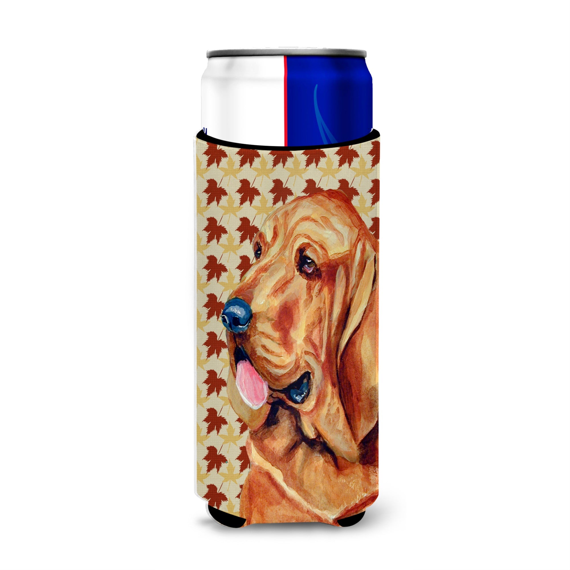Bloodhound Fall Leaves Portrait Ultra Hugger For Slim Cans