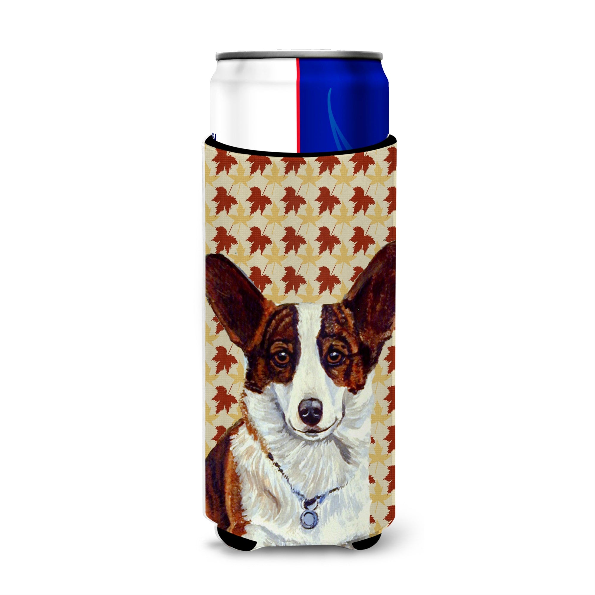 Corgi Fall Leaves Portrait Ultra Hugger For Slim Cans