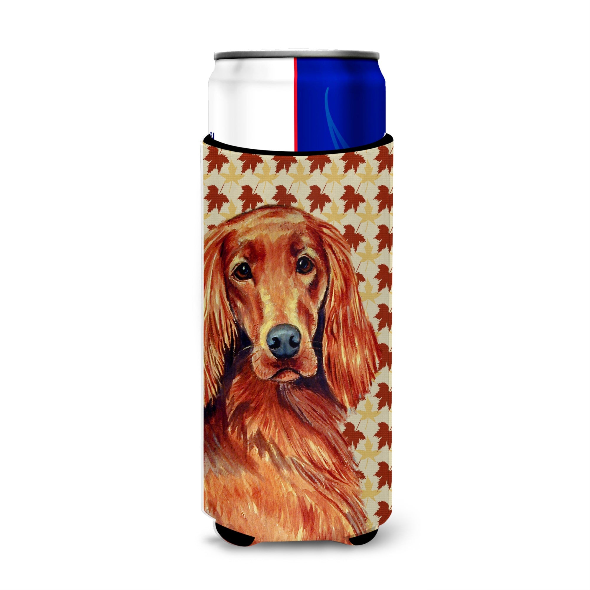 Irish Setter Fall Leaves Portrait Ultra Hugger For Slim Cans