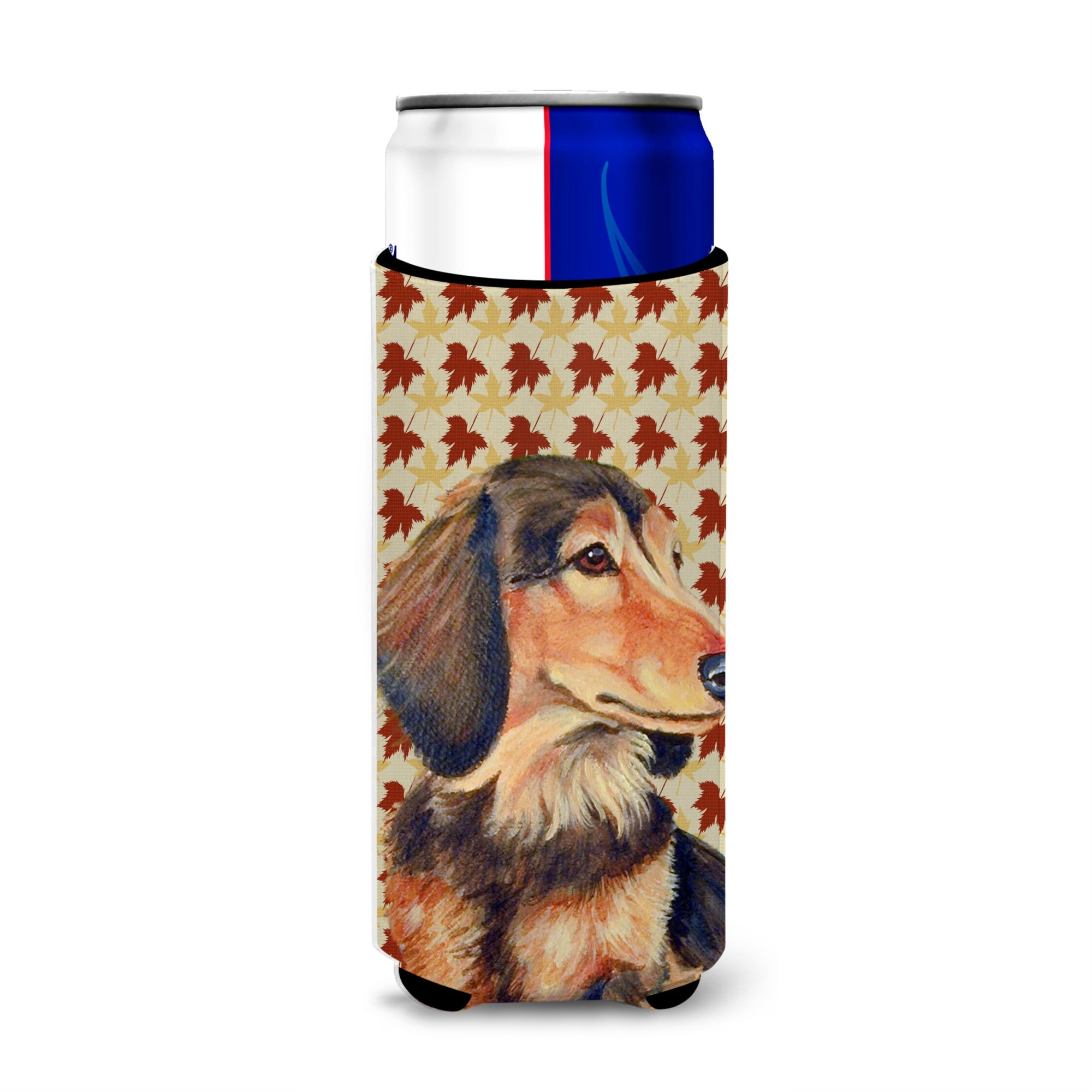 Dachshund Fall Leaves Portrait Ultra Hugger For Slim Cans