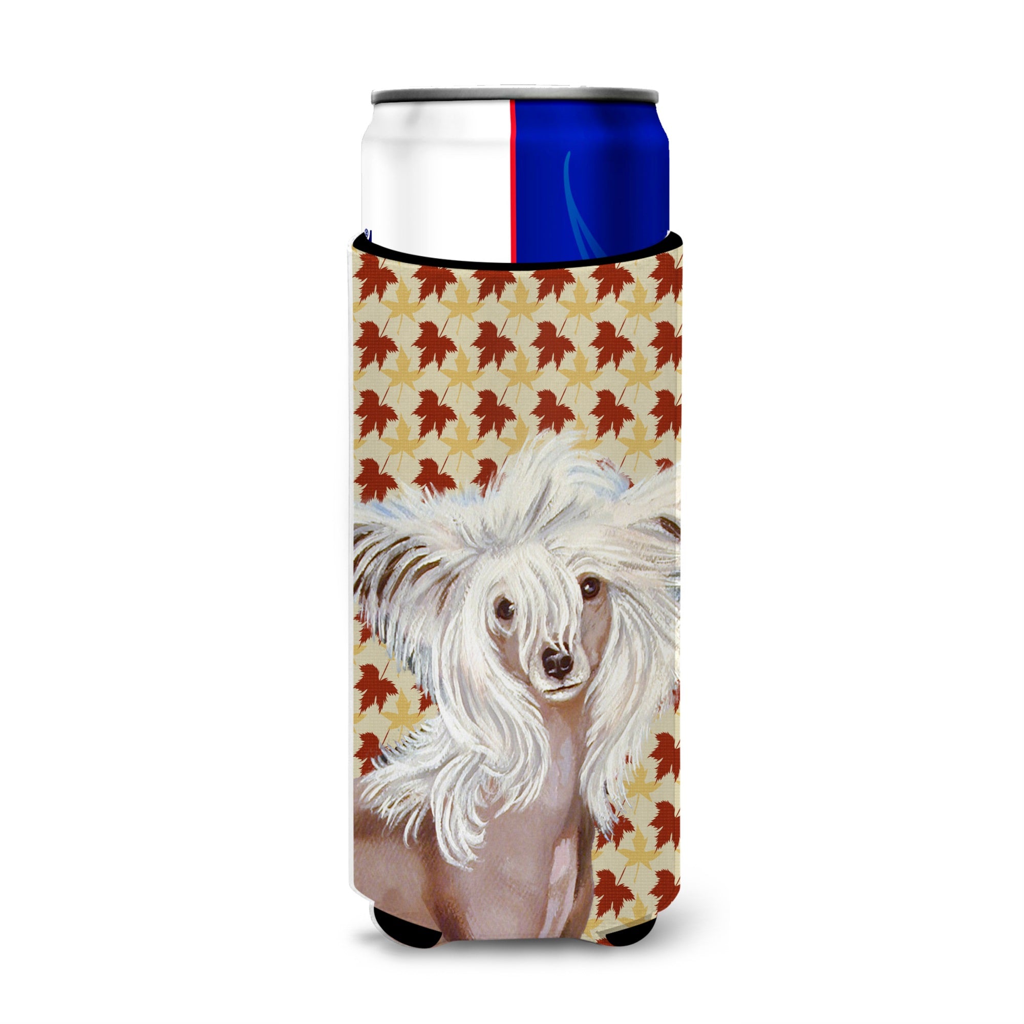 Chinese Crested Fall Leaves Portrait Ultra Hugger For Slim Cans