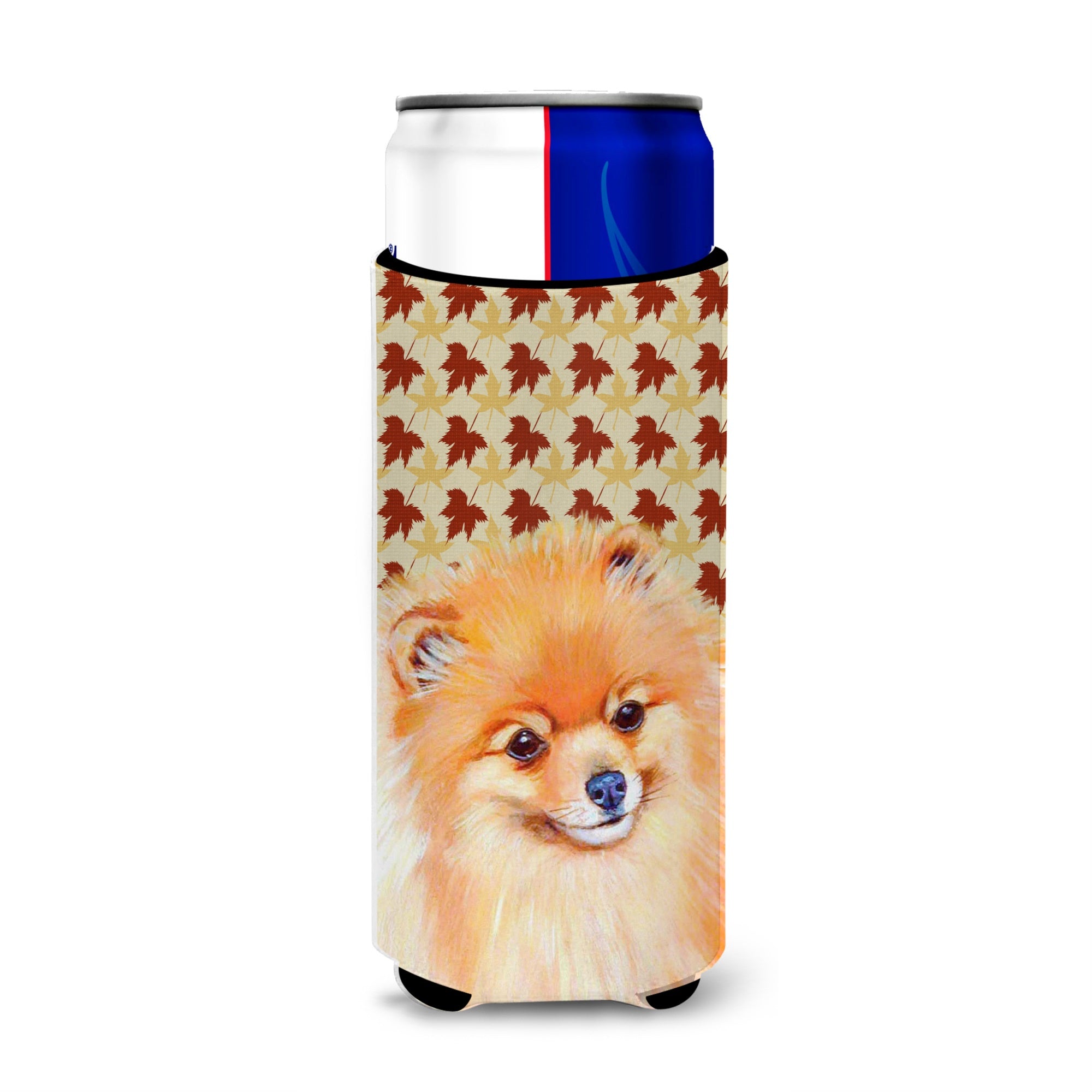 Pomeranian Fall Leaves Portrait Ultra Hugger For Slim Cans