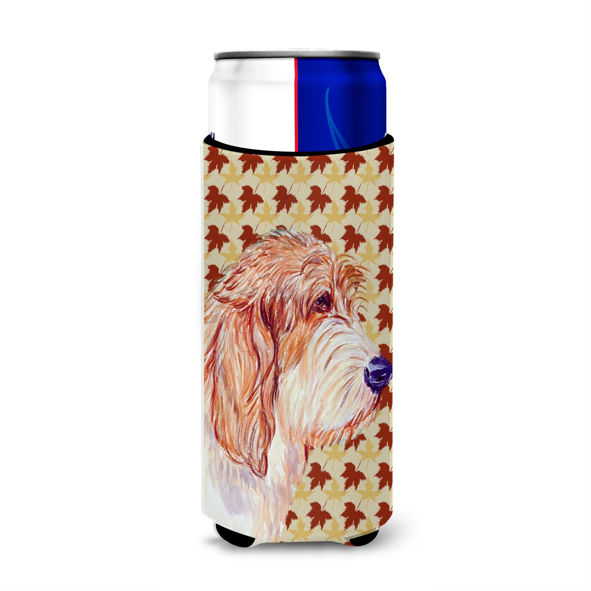 Petit Basset Griffon Vendeen Fall Leaves Portrait Ultra Hugger For Slim Cans