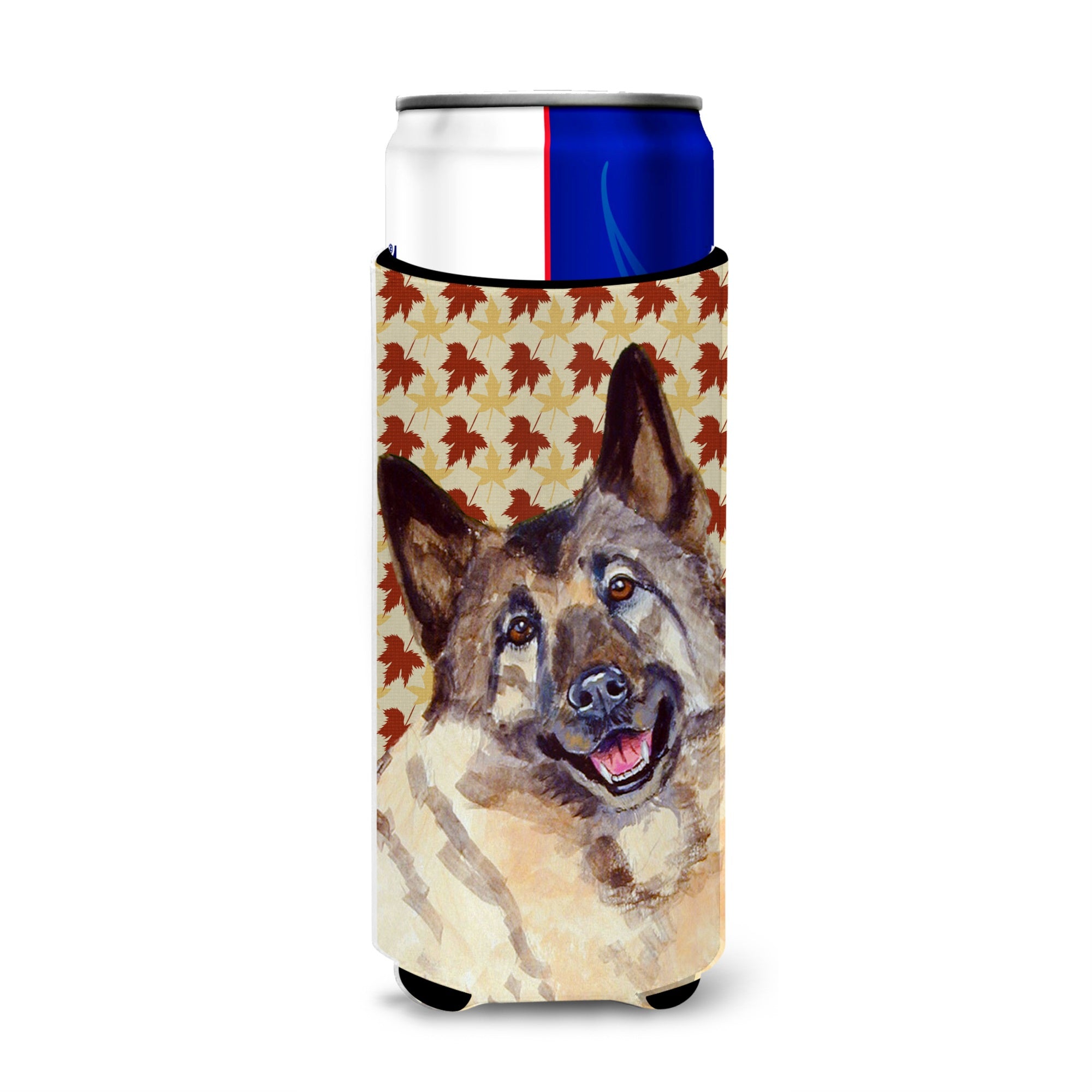 Norwegian Elkhound Fall Leaves Portrait Ultra Hugger For Slim Cans