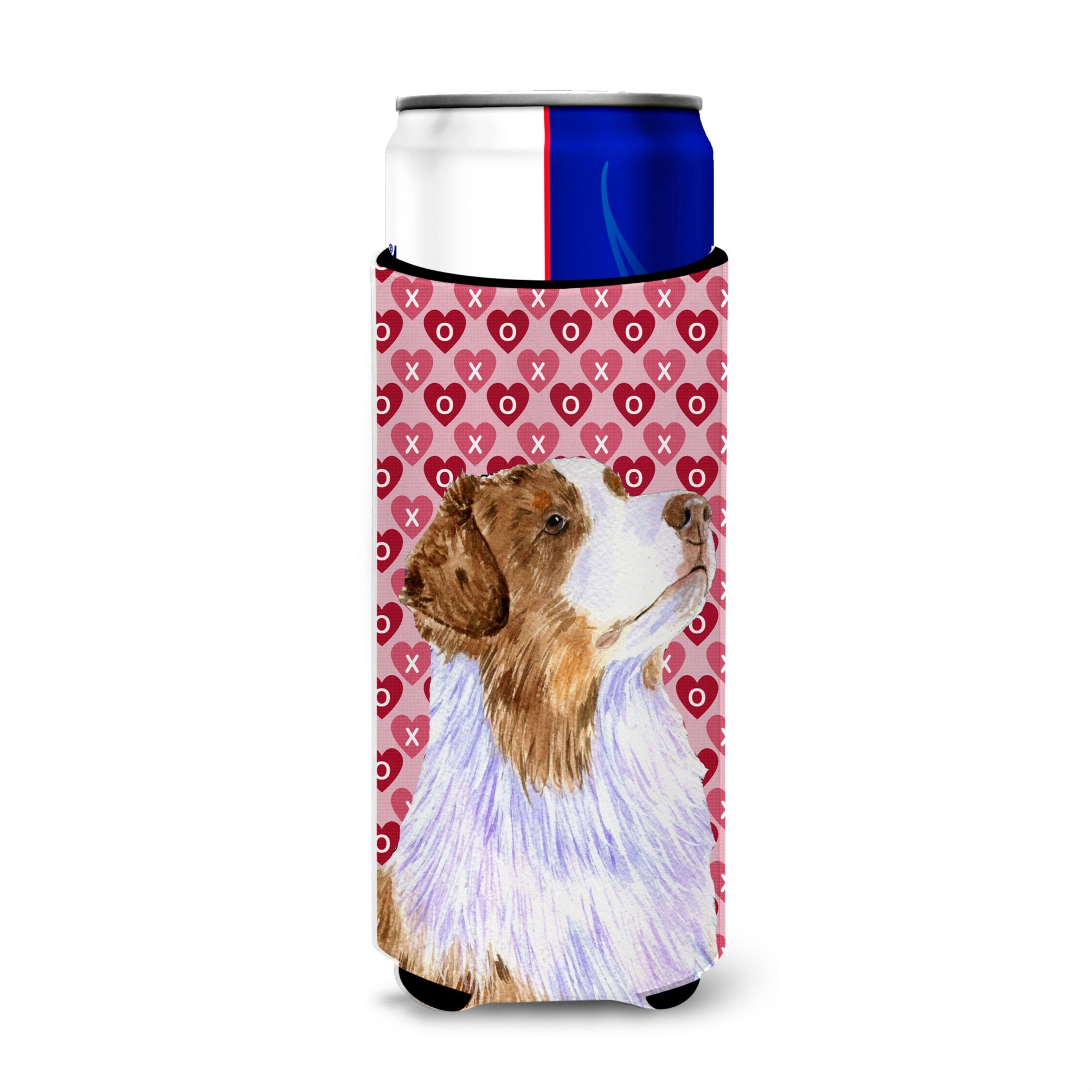 Australian Shepherd Hearts Love Valentine'S Day Ultra Hugger For Slim Cans