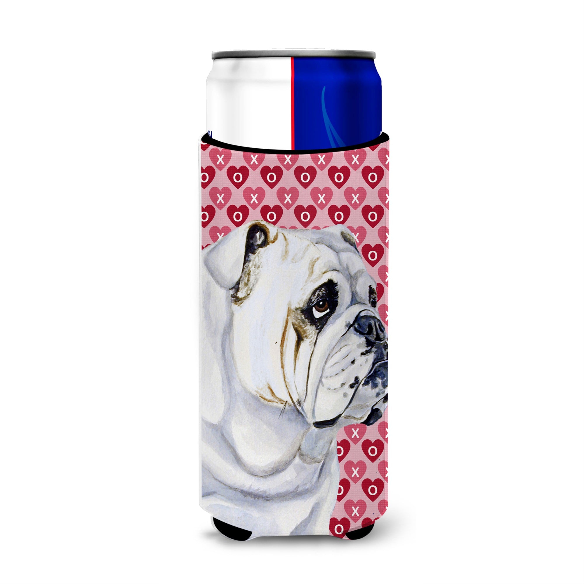 Bulldog English Hearts Love Valentine'S Day Ultra Hugger For Slim Cans