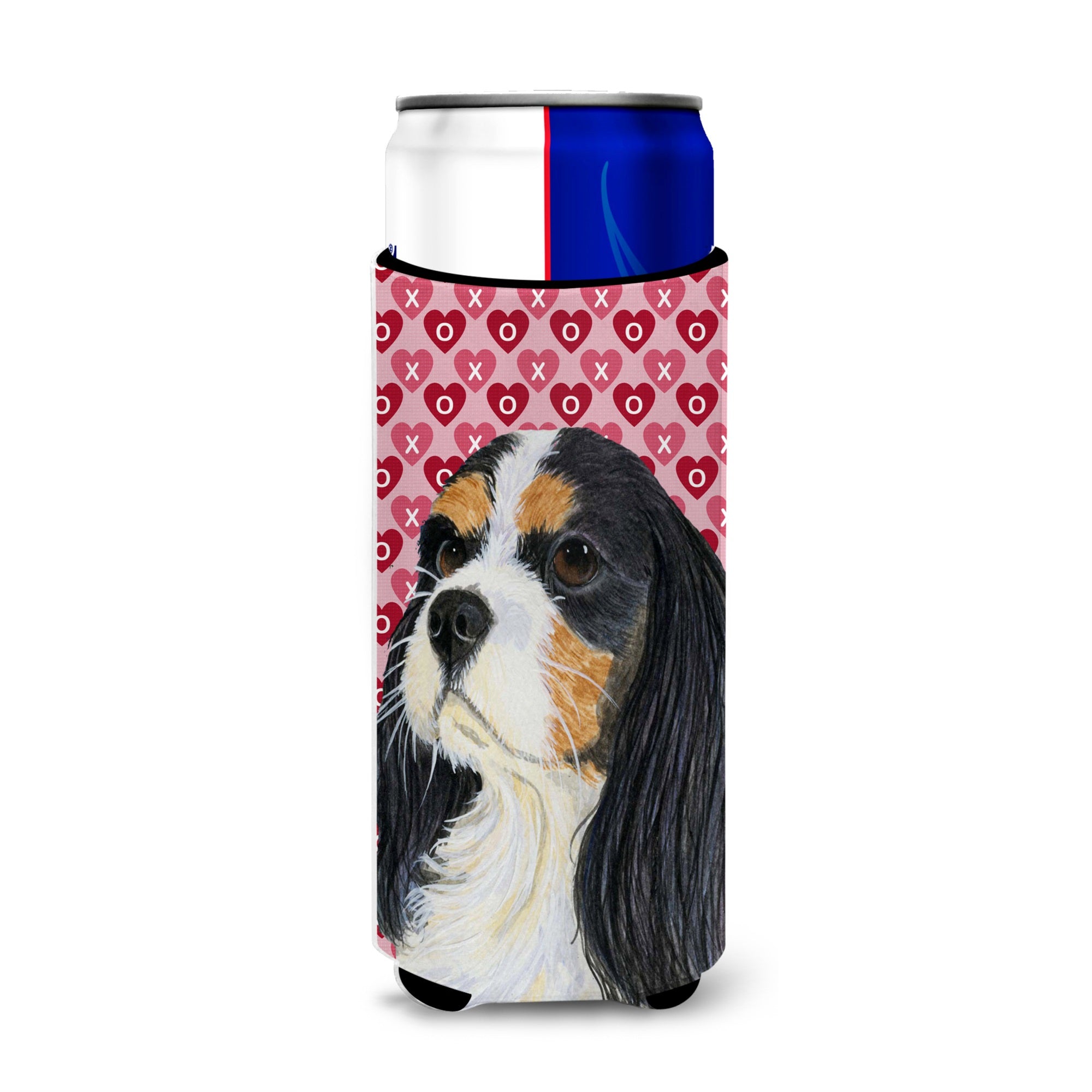 Cavalier Spaniel Hearts Love And Valentine'S Day Portrait Ultra Hugger For Slim Cans