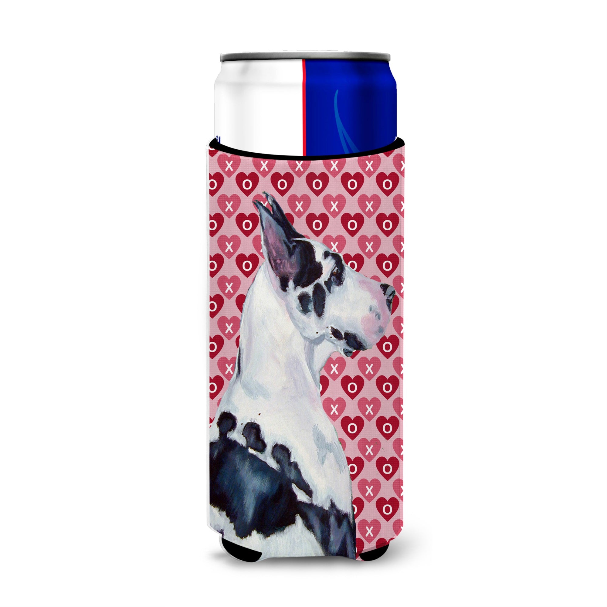 Great Dane Hearts Love And Valentine'S Day Portrait Ultra Hugger For Slim Cans