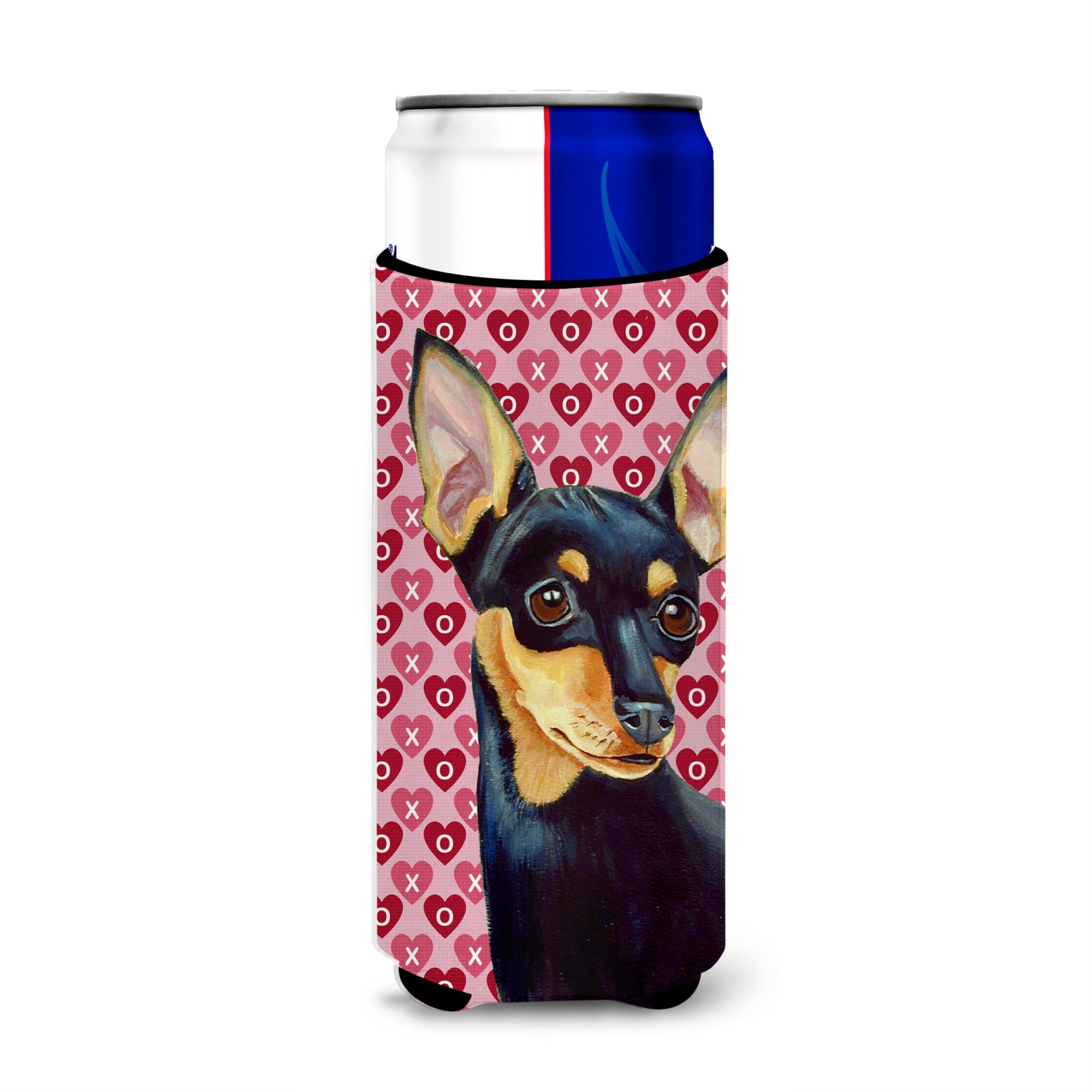 Min Pin Hearts Love And Valentine'S Day Portrait Ultra Hugger For Slim Cans