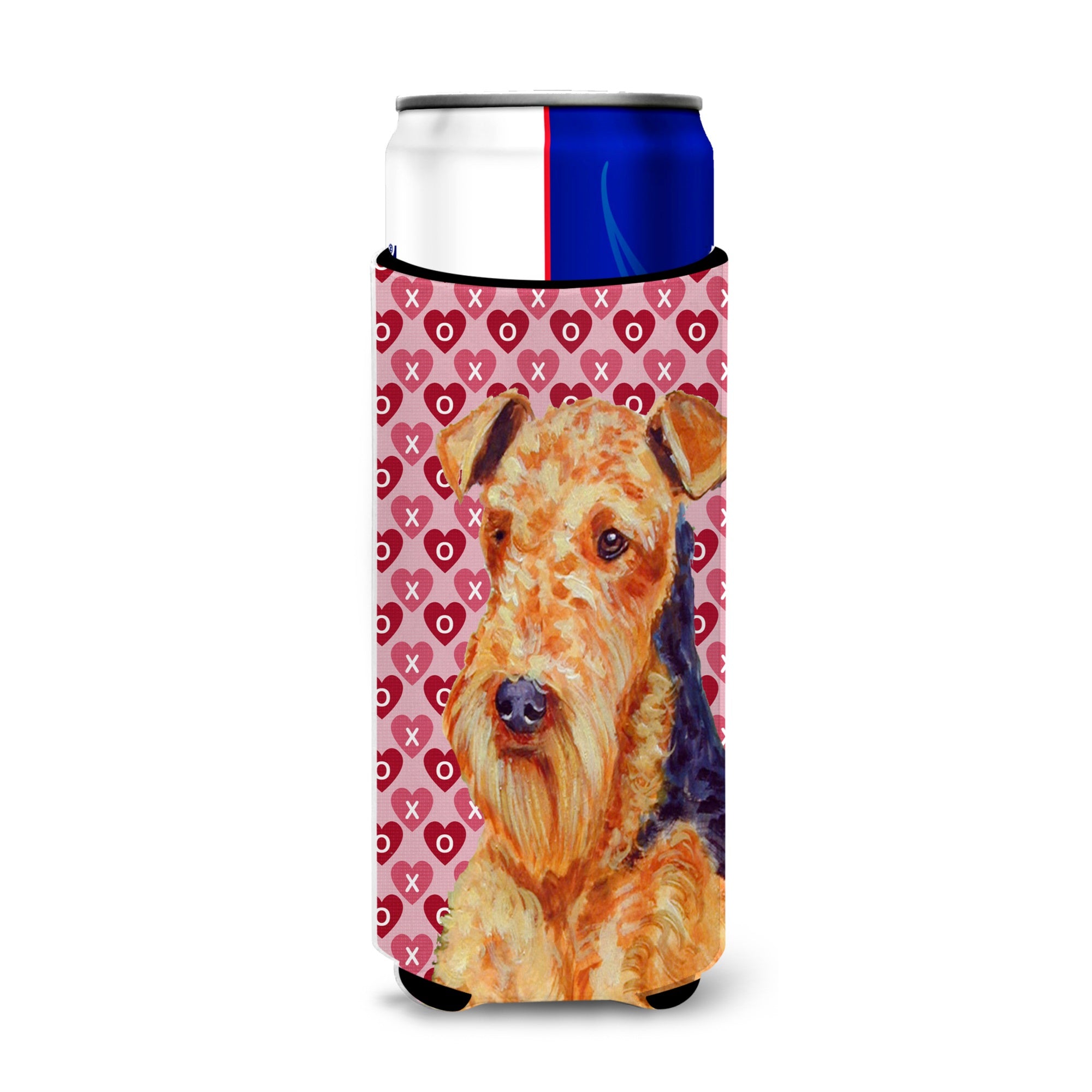 Airedale Hearts Love And Valentine'S Day Portrait Ultra Hugger For Slim Cans