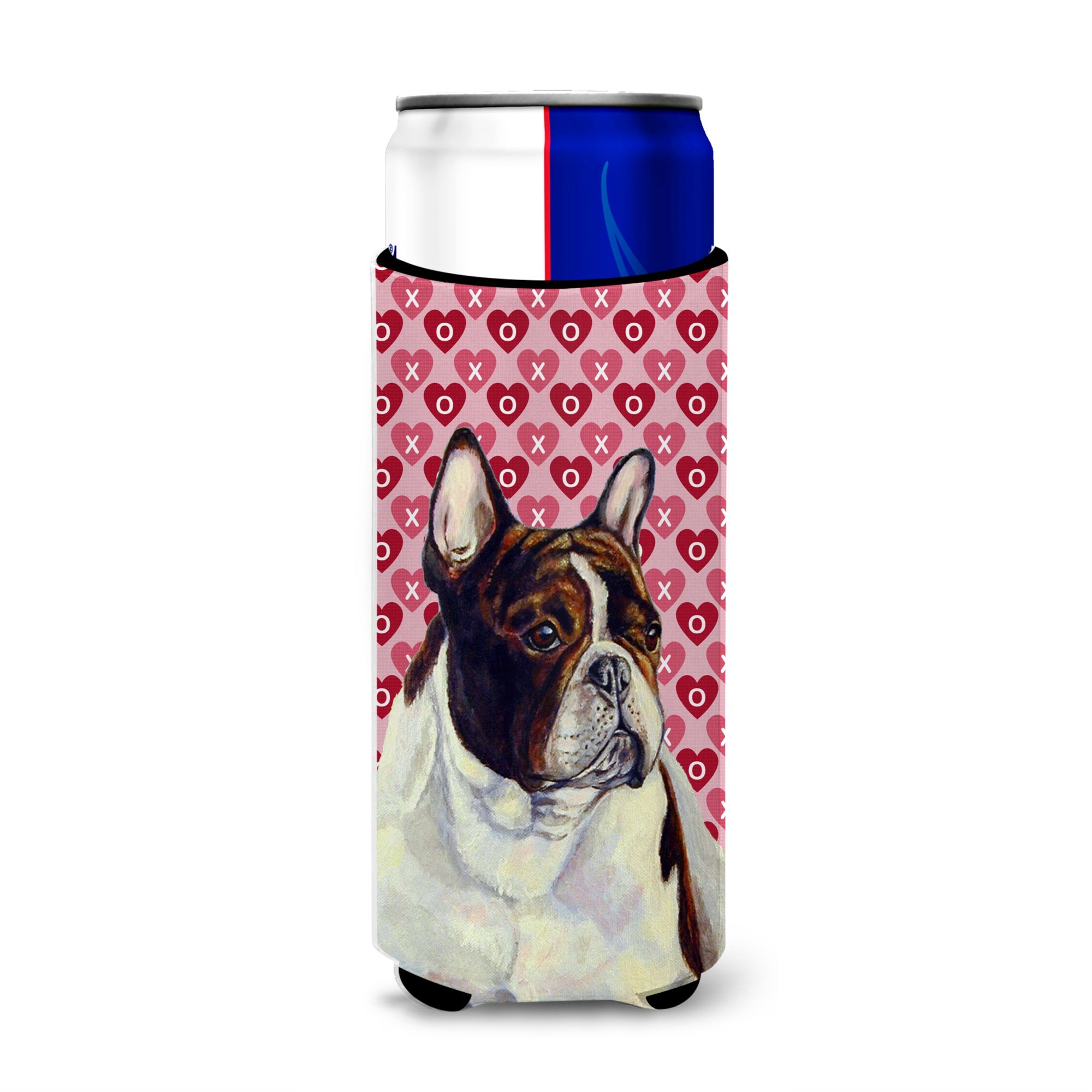 French Bulldog Hearts Love And Valentine'S Day Portrait Ultra Hugger For Slim Cans
