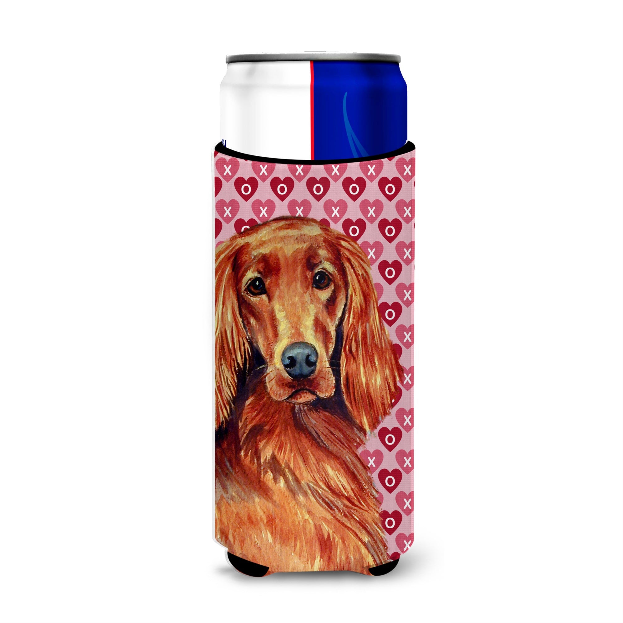 Irish Setter Hearts Love And Valentine'S Day Portrait Ultra Hugger For Slim Cans
