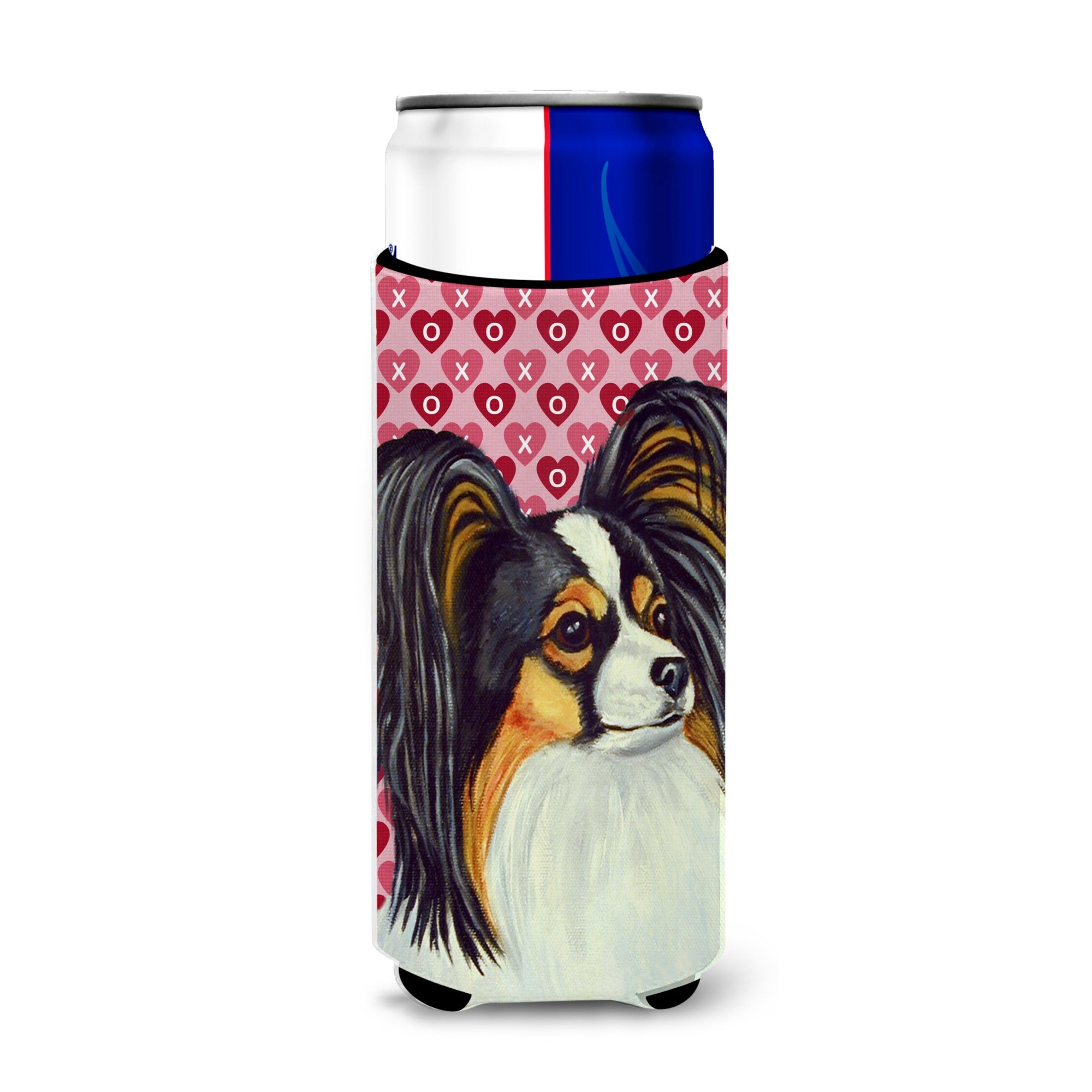 Papillon Hearts Love And Valentine'S Day Portrait Ultra Hugger For Slim Cans