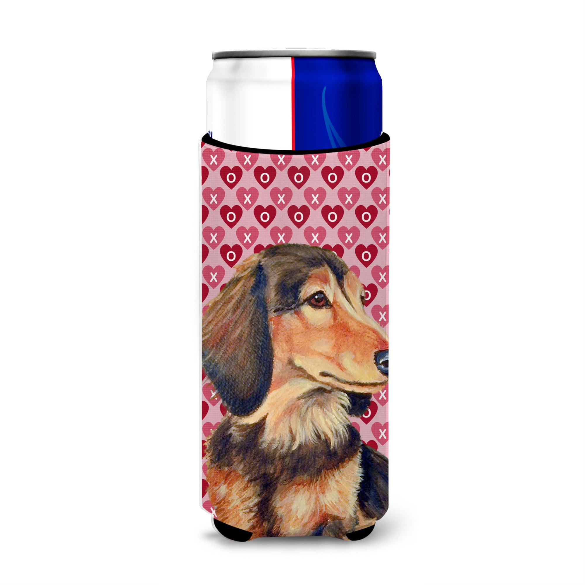 Dachshund Hearts Love And Valentine'S Day Portrait Ultra Hugger For Slim Cans