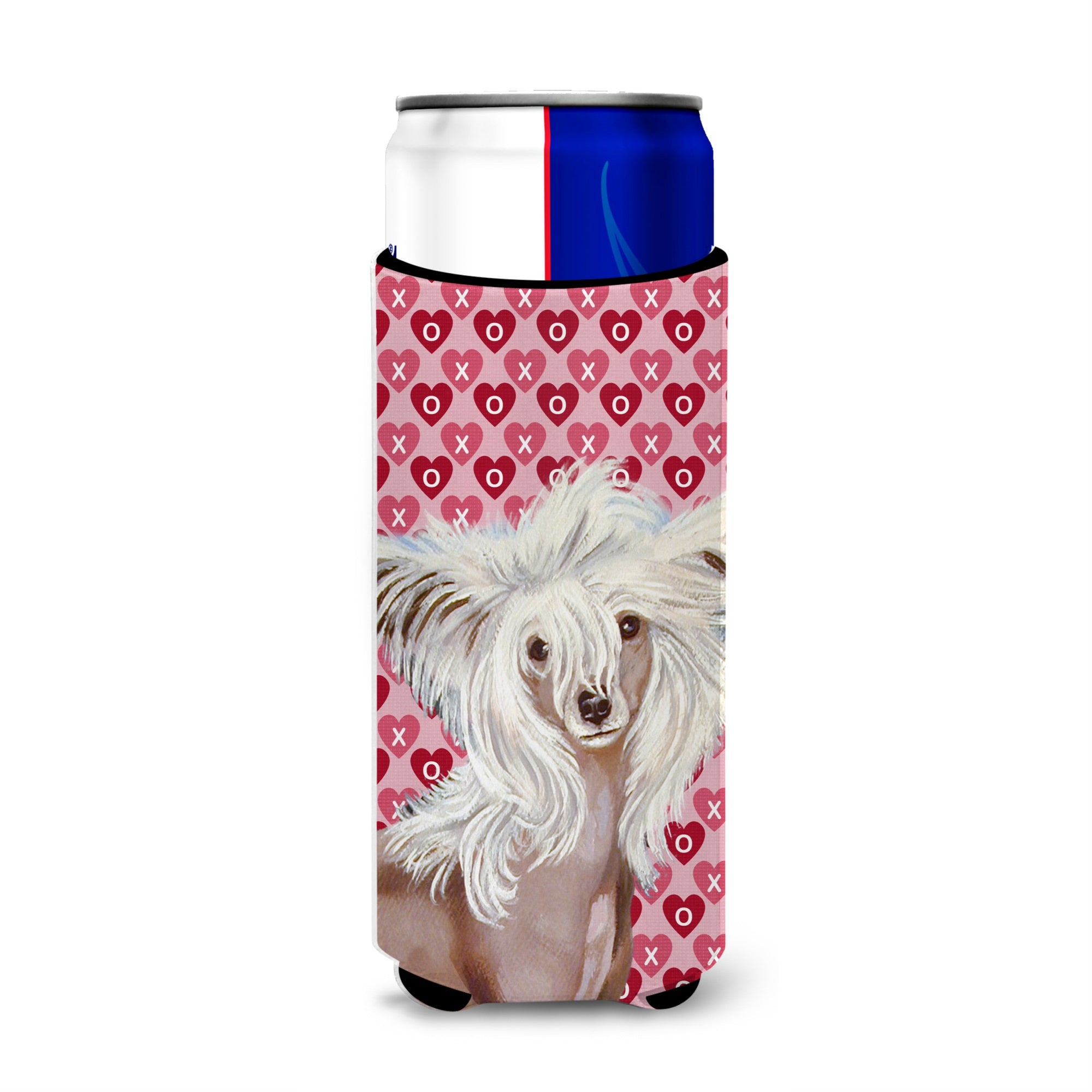 Chinese Crested Hearts Love And Valentine'S Day Portrait Ultra Hugger For Slim Cans