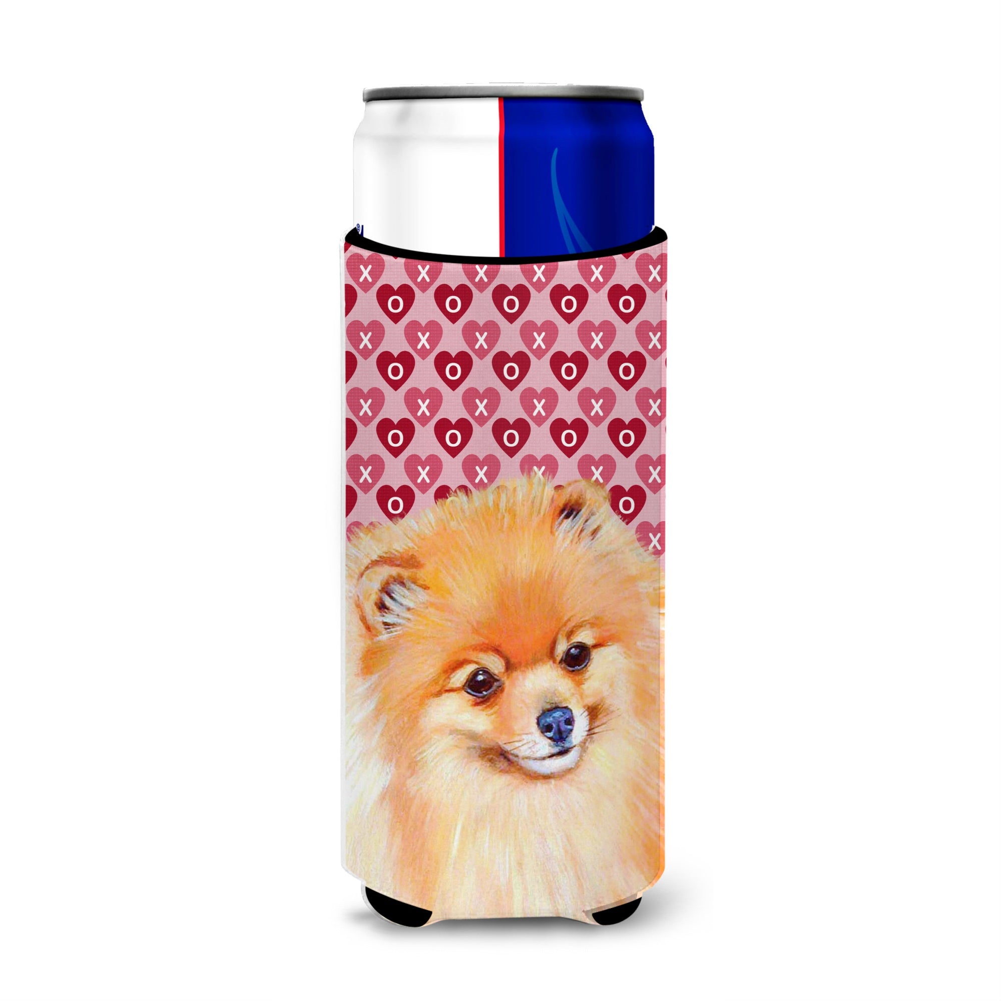Pomeranian Hearts Love And Valentine'S Day Portrait Ultra Hugger For Slim Cans