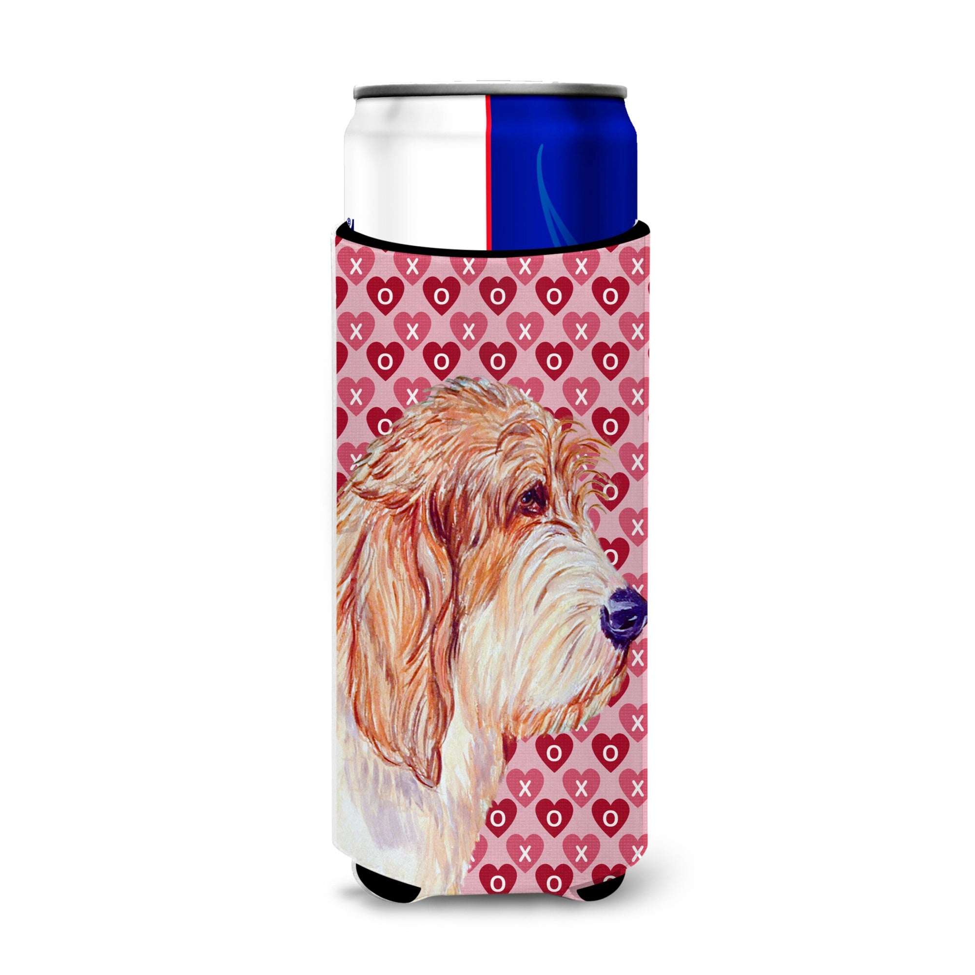 Petit Basset Griffon Vendeen Hearts Love Valentine'S Day Ultra Hugger For Slim Cans