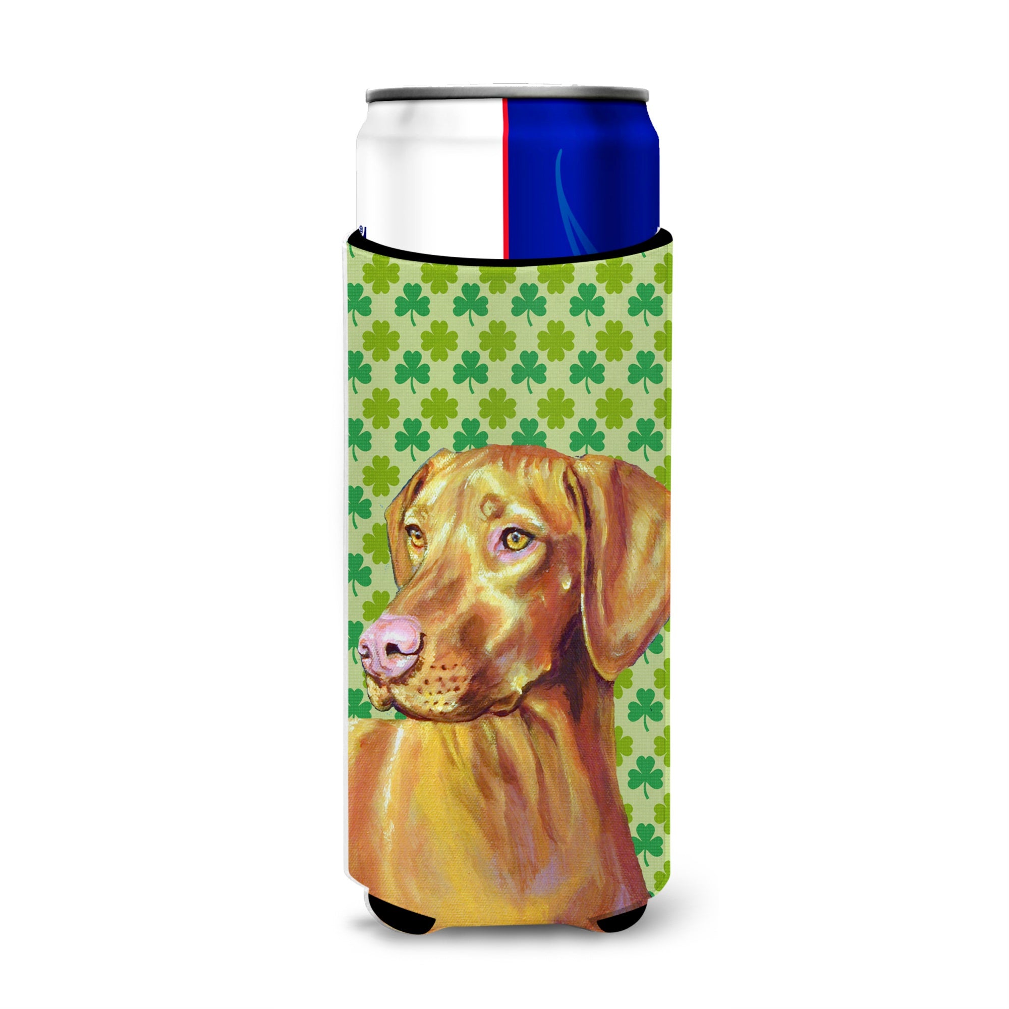 Vizsla St. Patrick'S Day Shamrock Portrait Ultra Hugger For Slim Cans